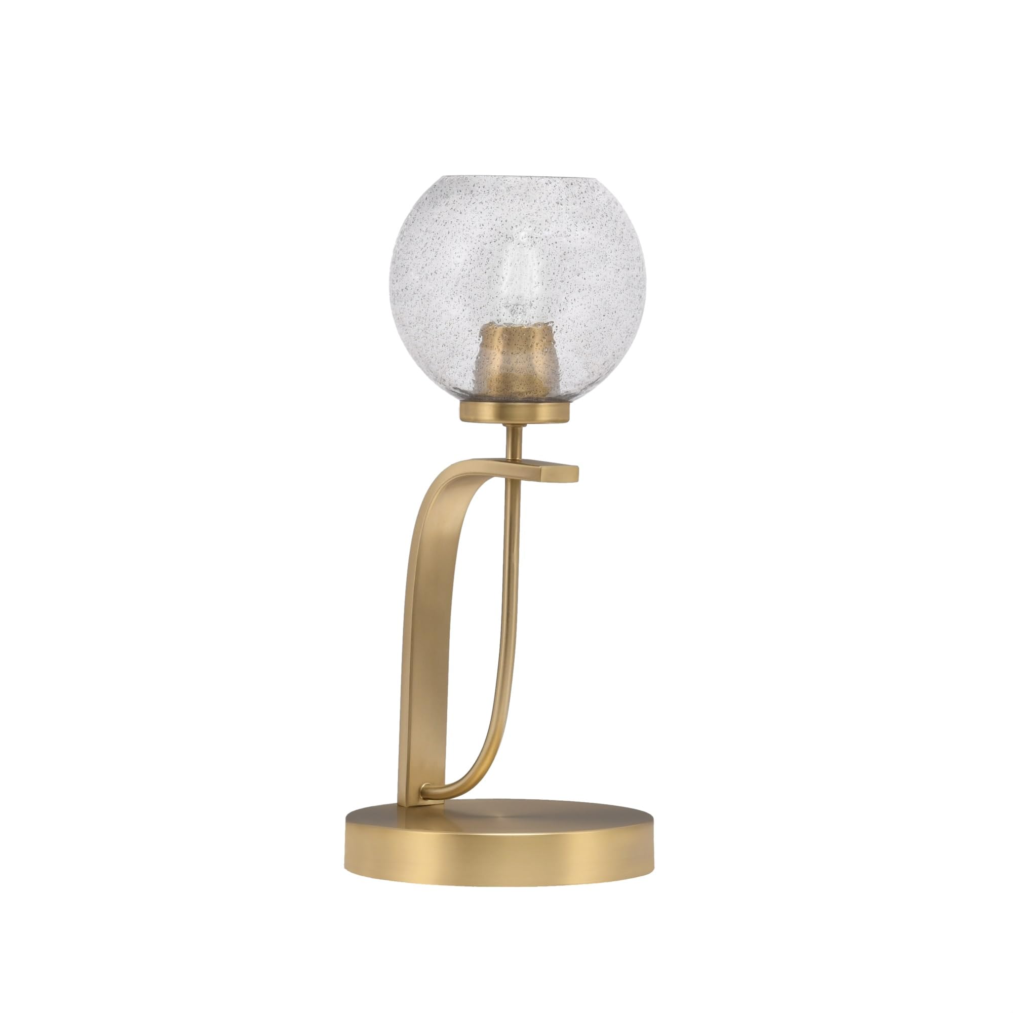 Toltec Lighting Cavella Accent Lamp, New Age Brass Finish, 5.75&quot; Smoke Bubble Glass