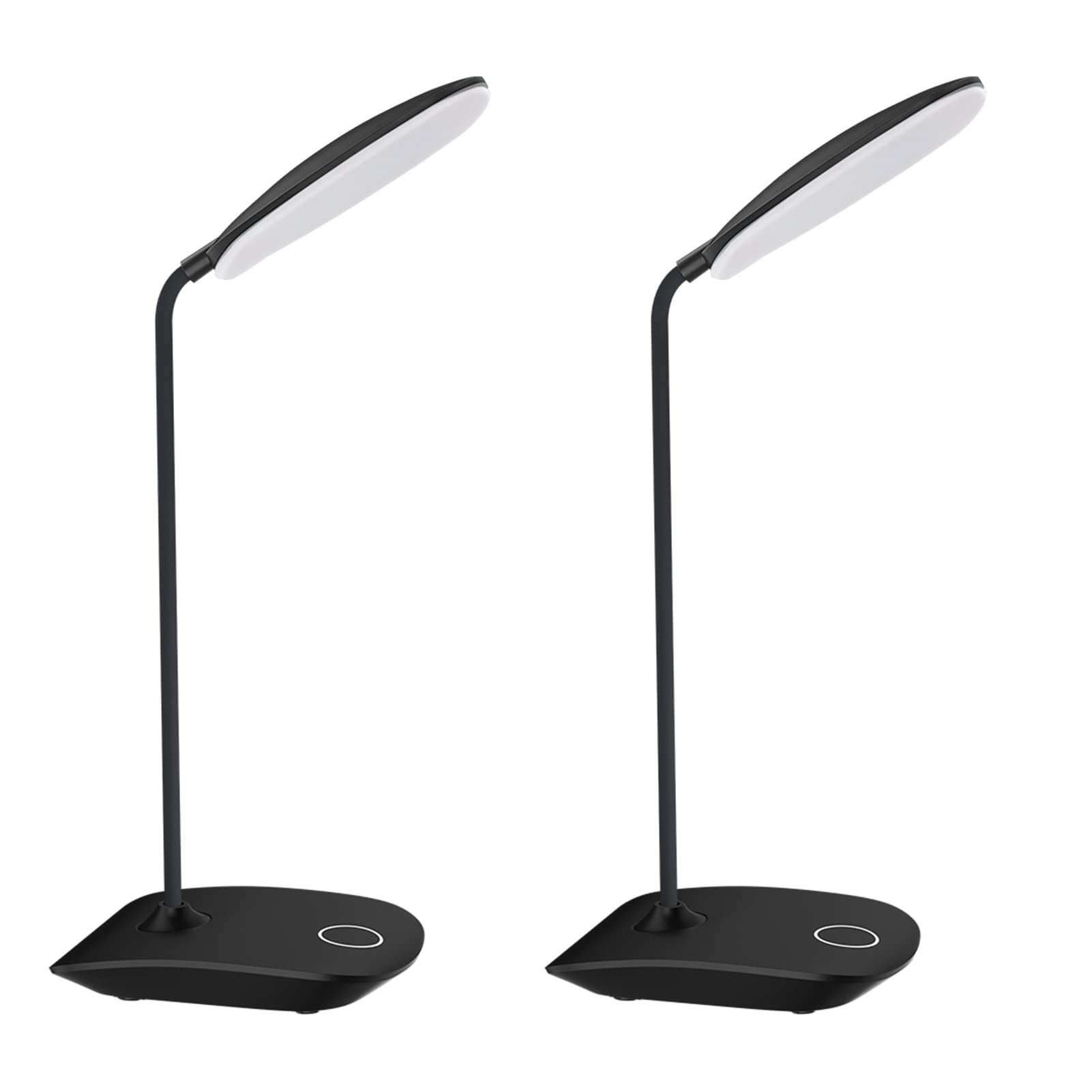 DEEPLITE LED Desk Lamp, 3 Level Brightness, Touch Control, 2 Pack, Black, Model OL-T04, Battery Operated, Flexible Gooseneck