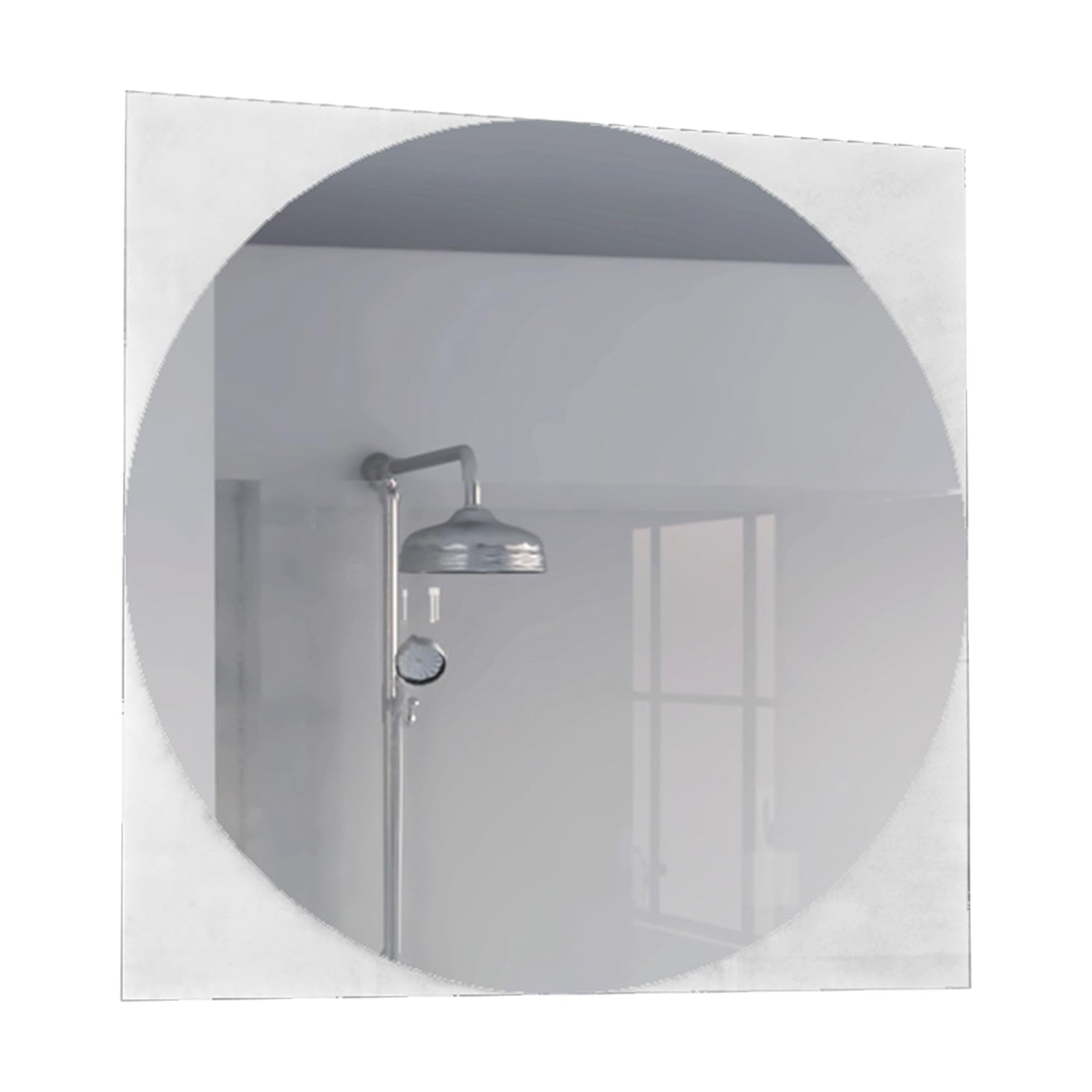 Tuhome Salerno Clear Glass Mirror With Sandblasted Borders - 23.6" X 23.6"