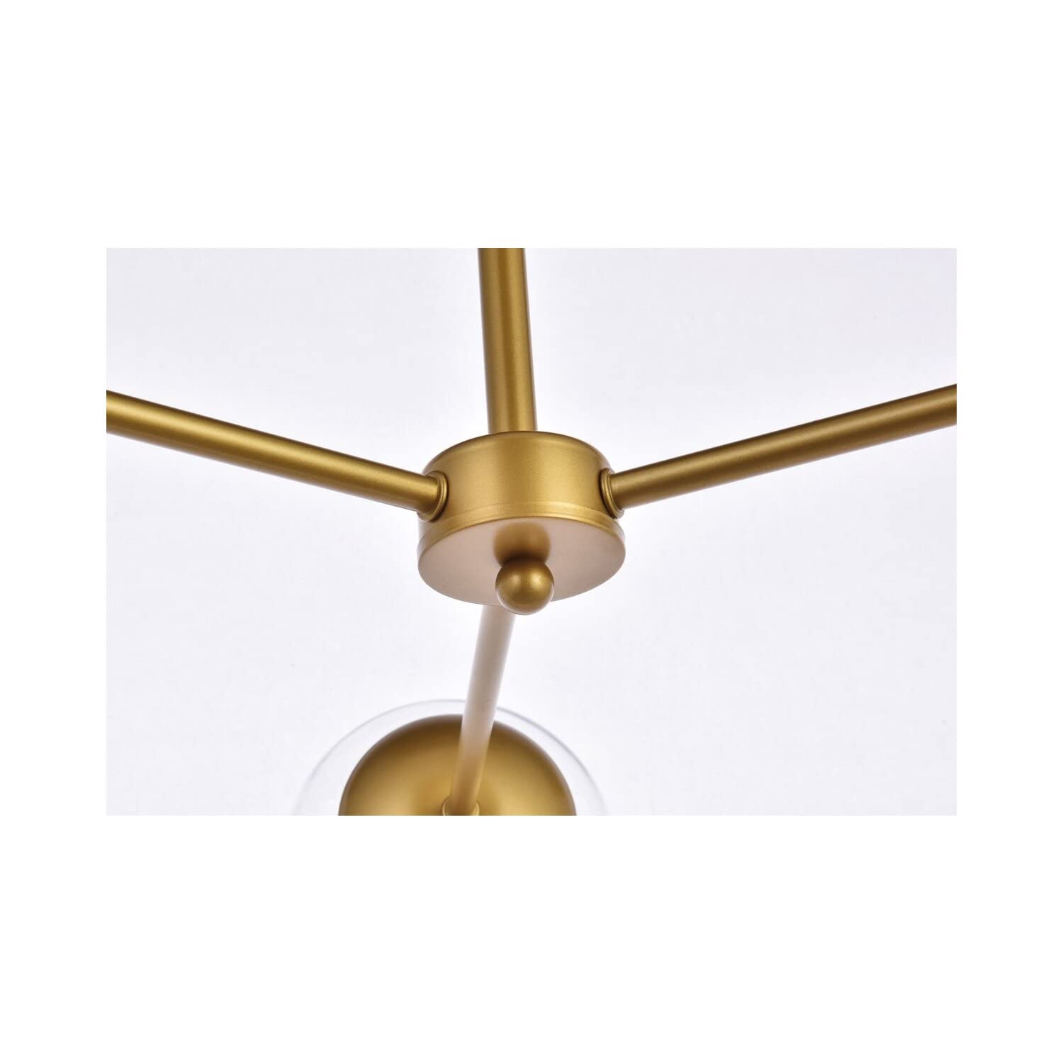 Living District Briggs 3-Light Mid-Century Metal Pendant in Brass and Clear