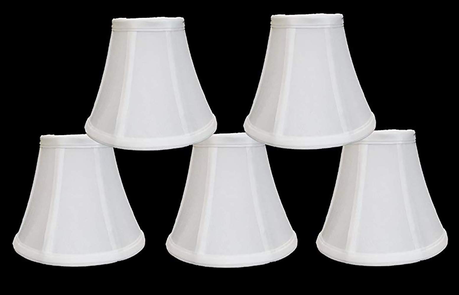 Urbanest Chandelier Lamp Shades Set of 5, 6-inch Bell, Metal, White