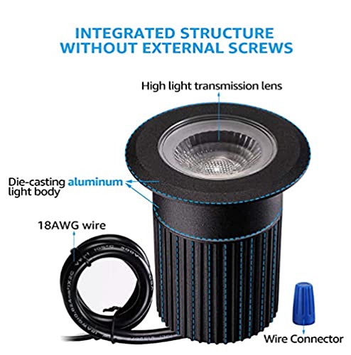 Rnehon 10W Ip67 Waterproof In-Ground Well Light, Low Voltage Outdoor Lighting For Yard & Garden, Pack Of 6