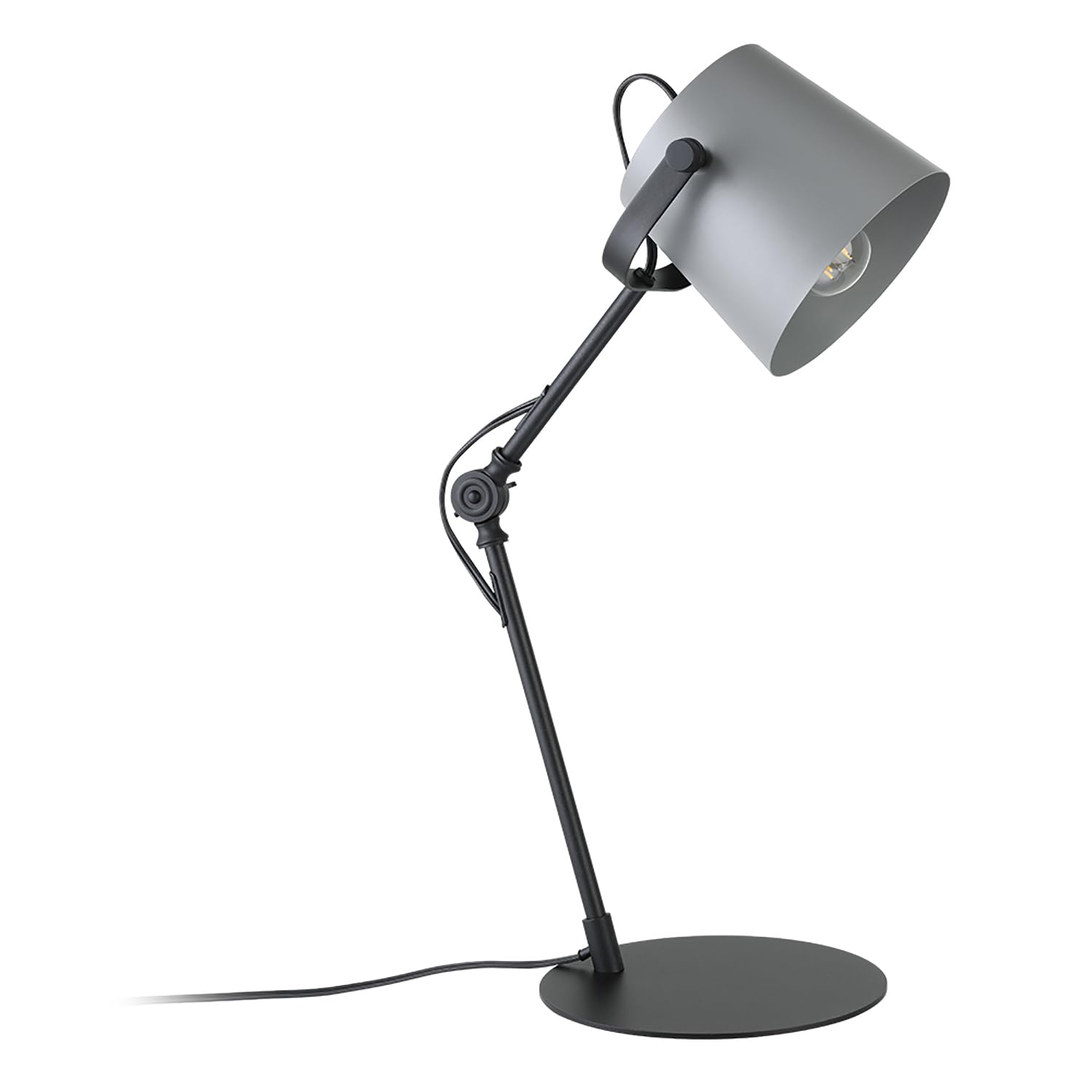 EGLO Goodall 1-Light Table Lamp - Black Finish - Grey Shade