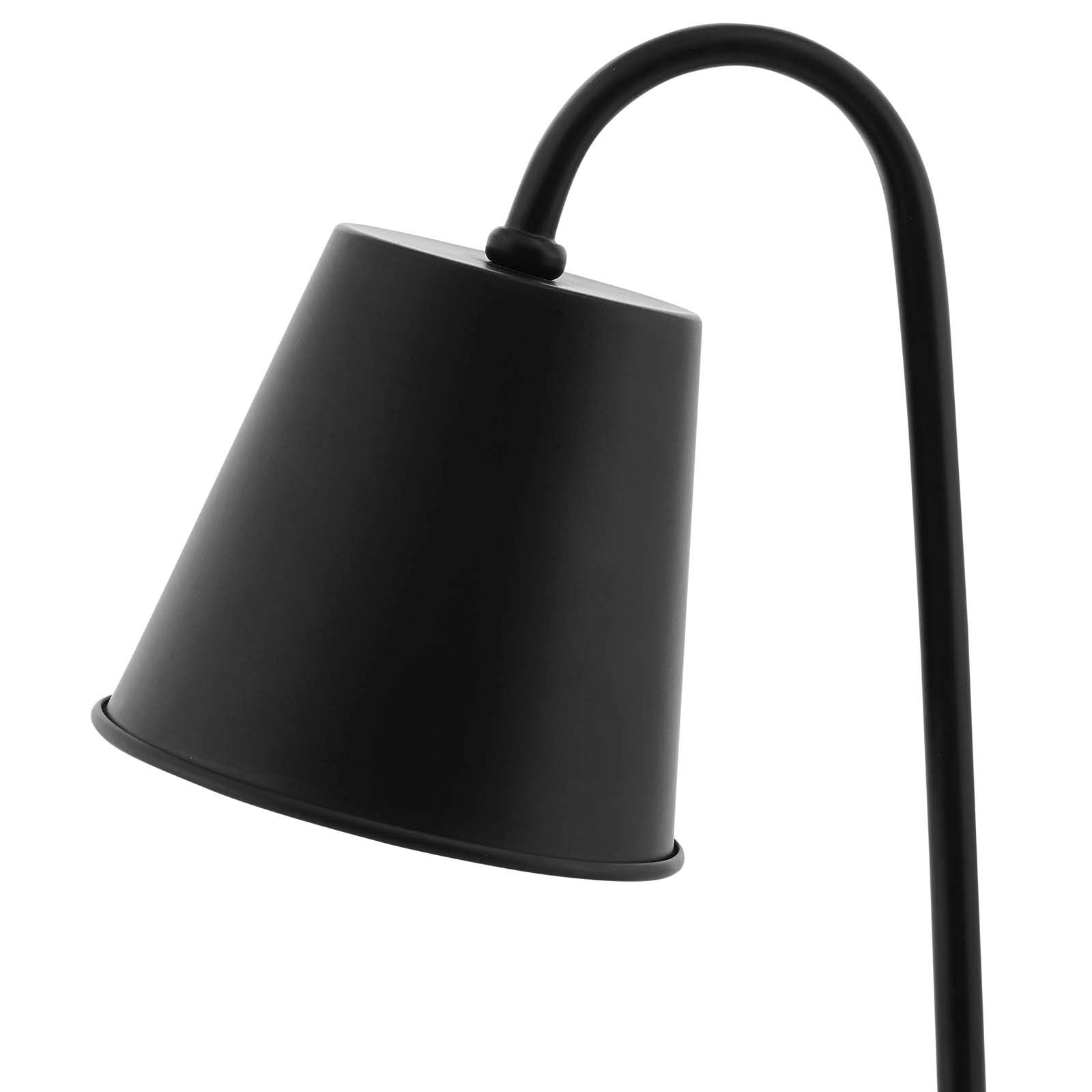 Modway Proclaim Contemporary Modern Steel Metal End Table Lamp In Black 8L x 8W x 17H
