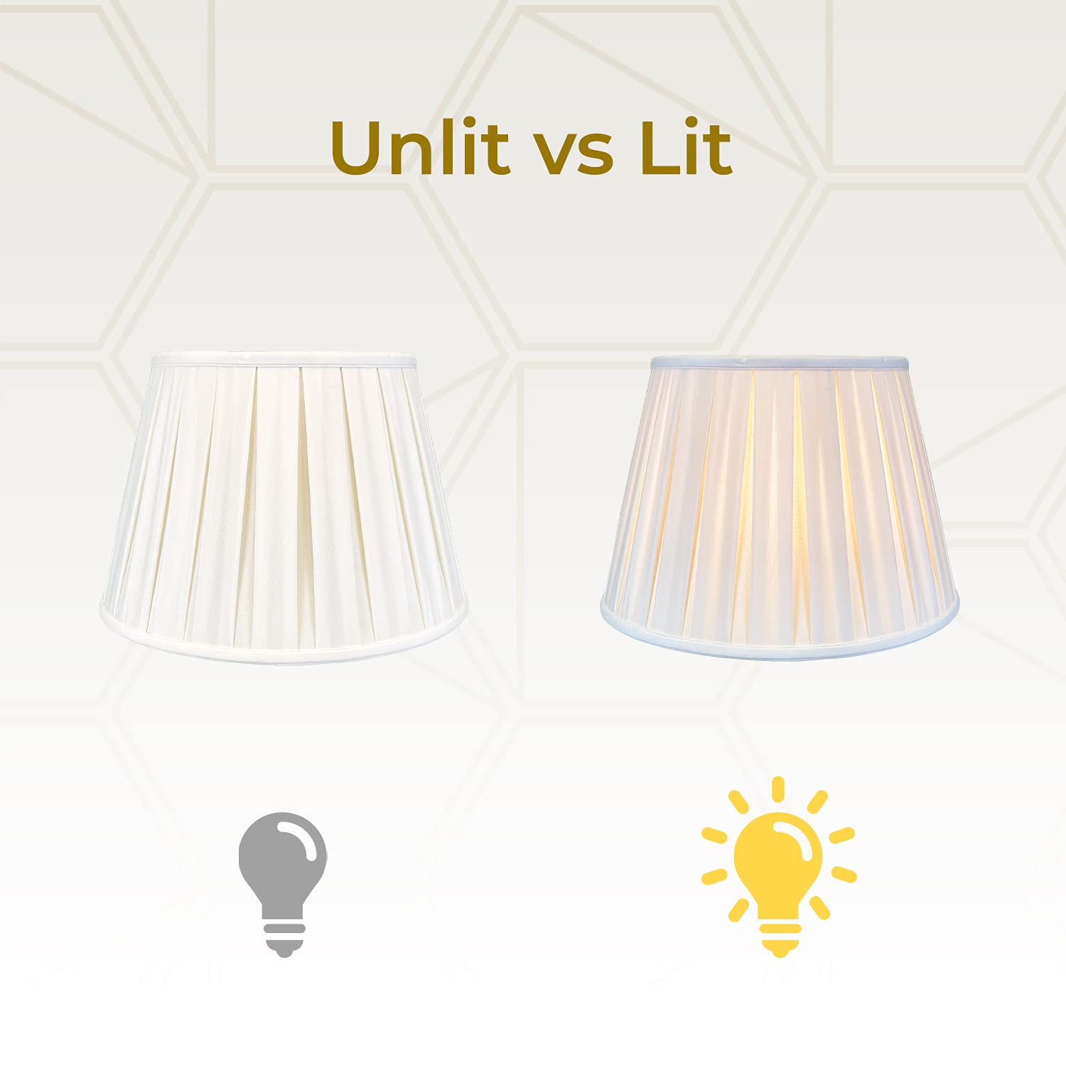 Royal Designs Empire English Pleat Basic Lamp Shade, White, 10.5 X 16 X 11