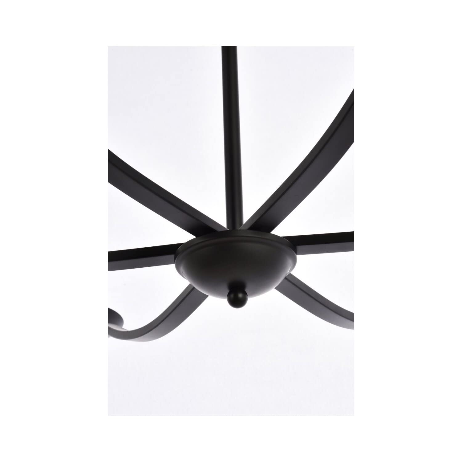Living District Trey 6-Light Mid-Century Metal Pendant in Black Finish