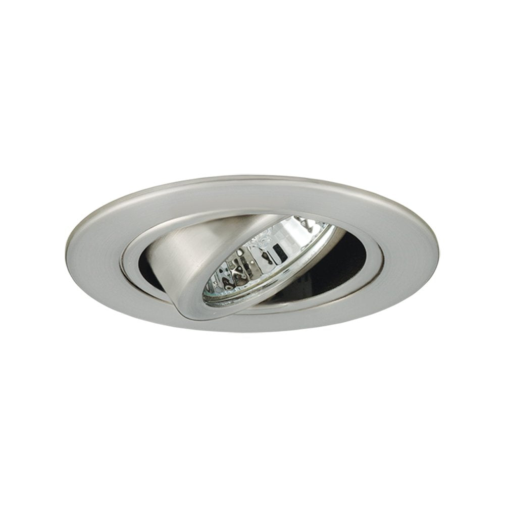 Jesco Lighting TM308ST 3-Inch Aperture Low Voltage Trim Recessed Light, Adjustable Gimbal Ring, Satin Chrome Finish