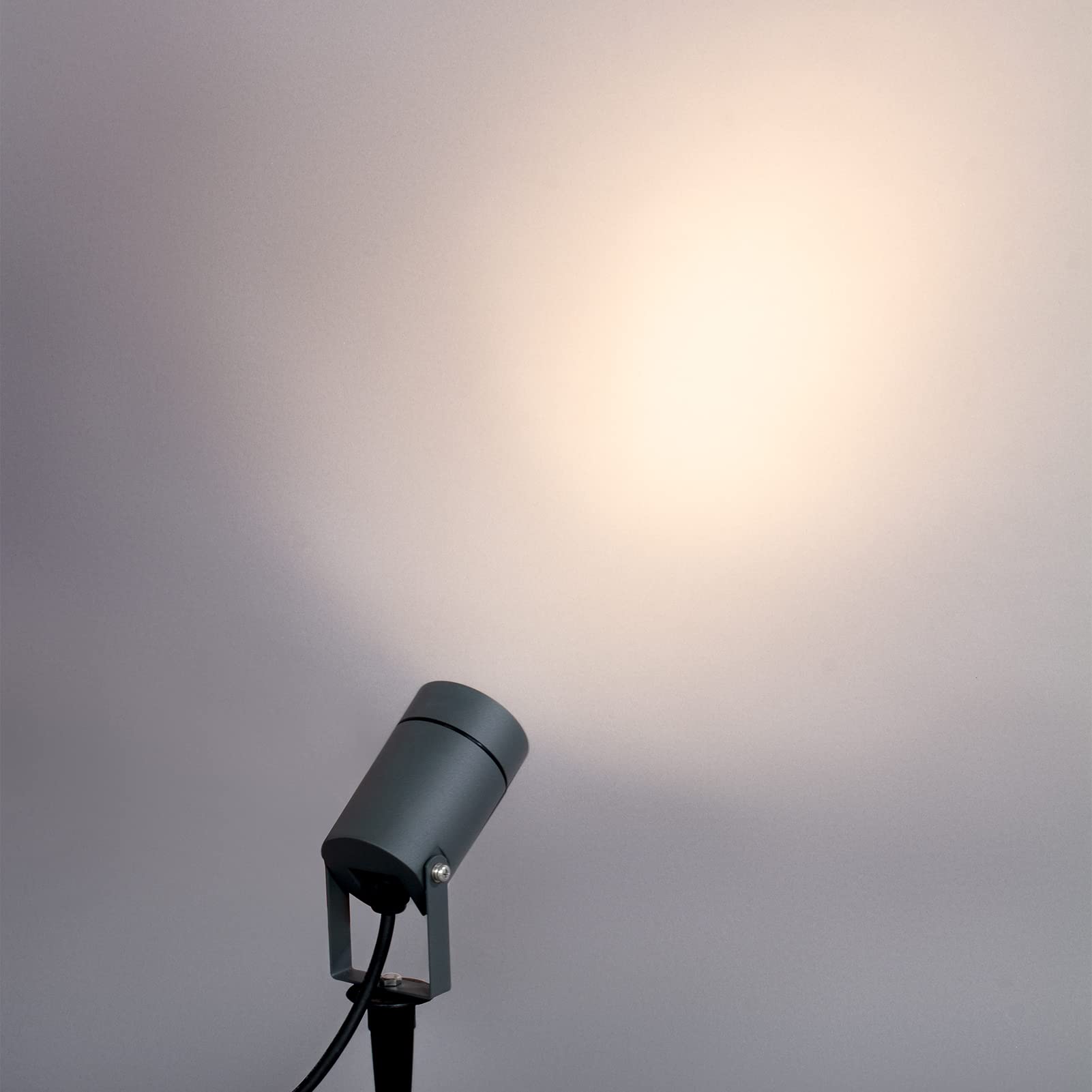 DAWALIGHT Outdoor Spotlight, 6W Landscape Lighting, GU10 Bulb, IP65 Waterproof, Aluminum, Dark Gray, Model DS0091