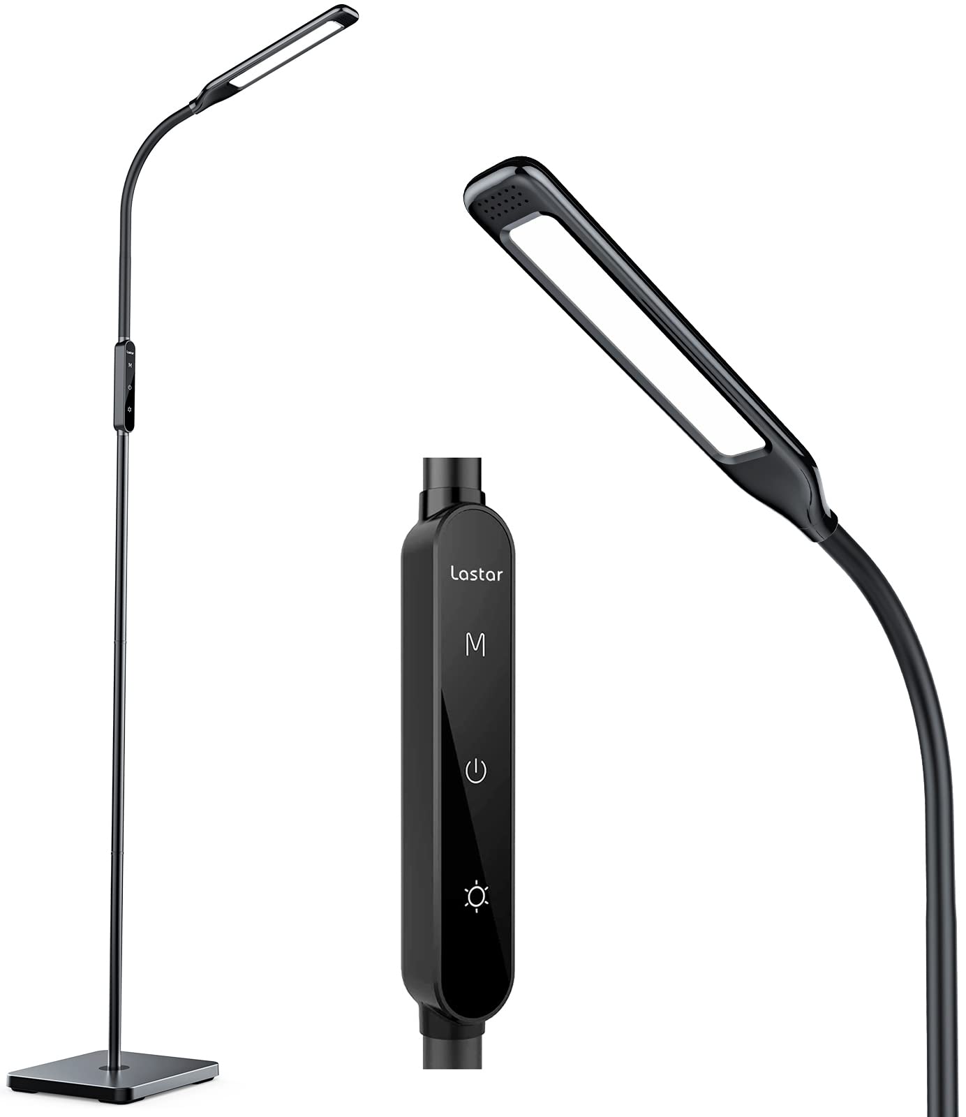 Lastar Led Floor Lamp, Reading Lamp With 3000K-6000K & 4 Brightness Levels, Dimmable Standing Lamps For Living Room, Office With