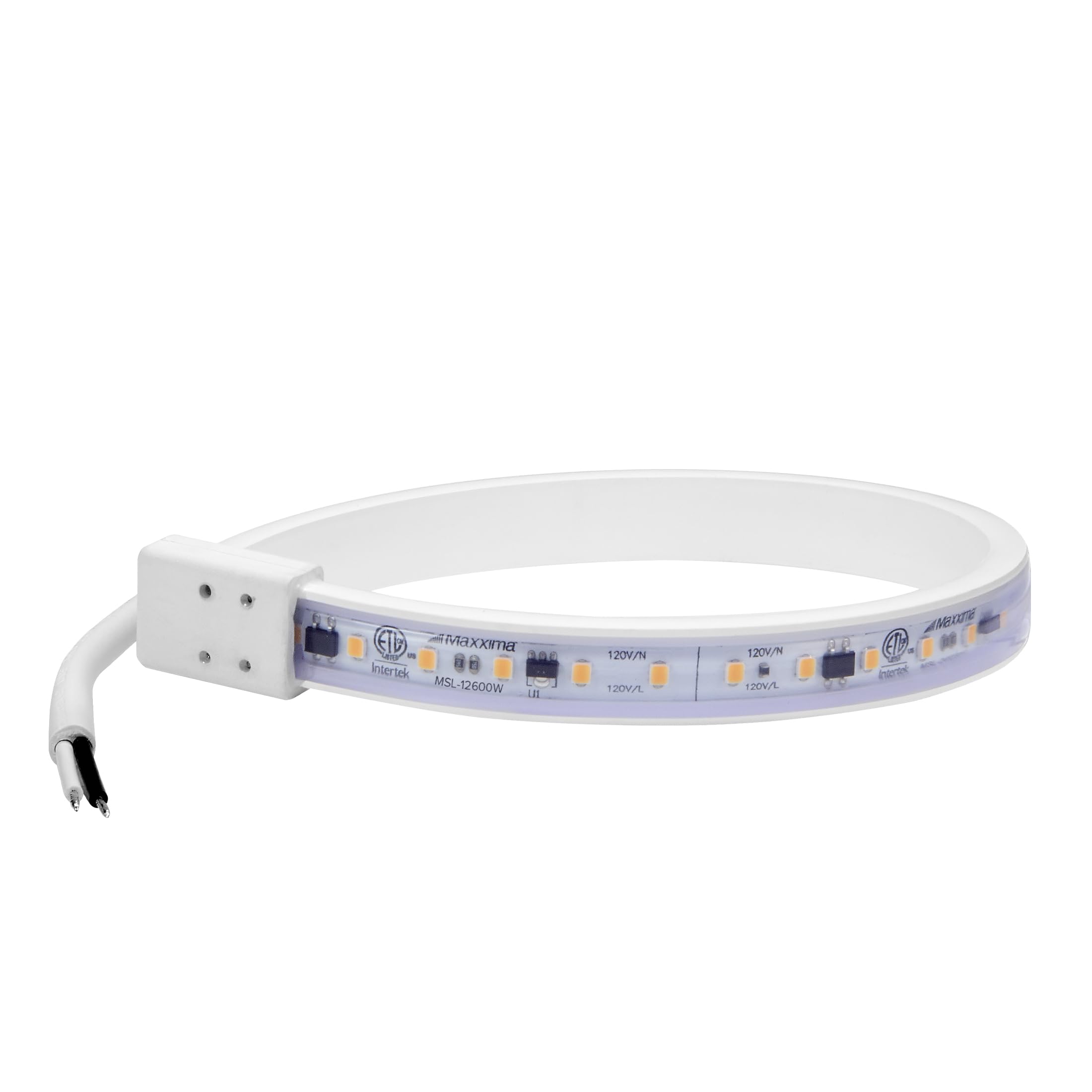 Maxxima 12 in. Hardwired LED Under Cabinet Strip Light, 460 Lumens, 3000K Warm White, Kitchen and Living Room 120V White Cove Li