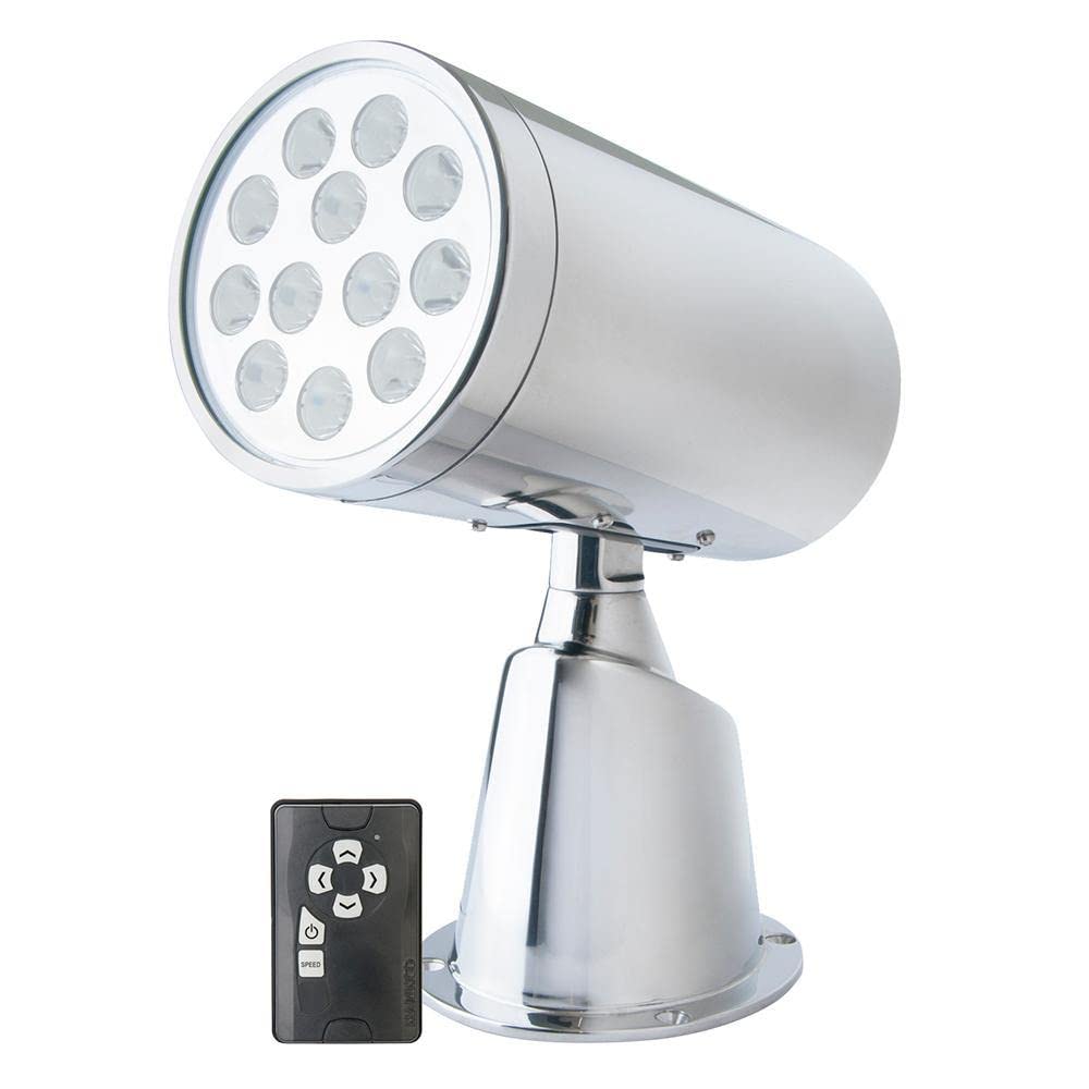 Marinco IP67 LED Stainless Steel Spotlight with Remote, Model 23050A, One Size, White, Plastic