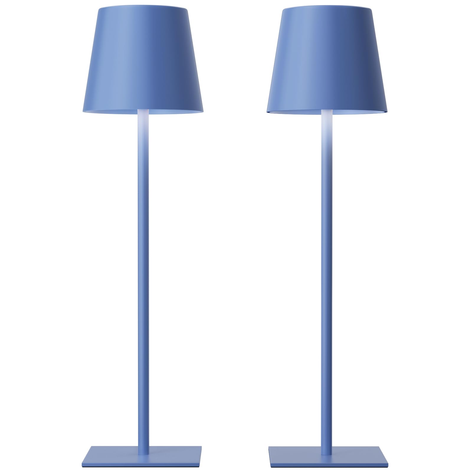 Kakanuo Navy Blue Rechargeable Table Lamp, 2 Pack Cordless Desk Lamp with 5000mAh Battery, Touch Control Stepless Dimming, Wirel