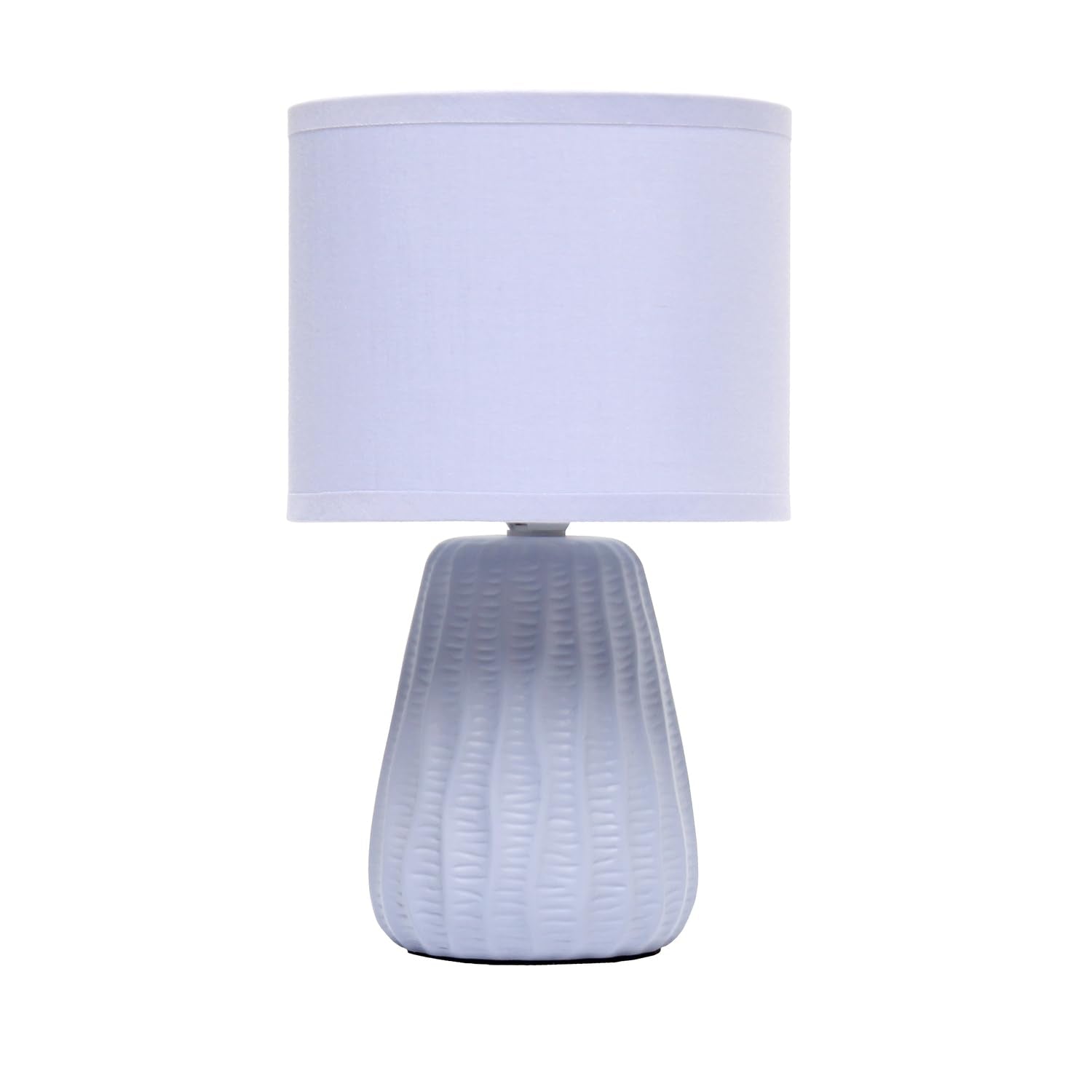 Simple Designs Ceramic Mini Lamp, Fabric Shade, 11inH, Periwinkle, Model LT1138-PWK, 6.5inL x 6.5inW