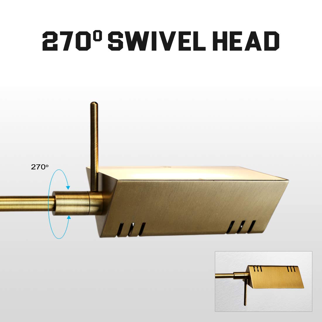 O'Bright Dimmable LED Pharmacy Floor Lamp, 12W, Antique Brass, Adjustable Height, Model OB-FL05D, Perfect for Reading and Crafts