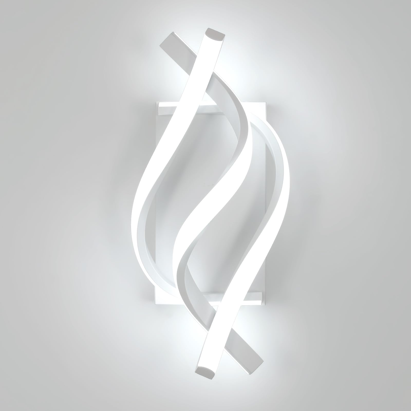 Delipop Spiral Led Wall Sconce, 6500K Cool White Acrylic Light For Bedroom, Bathroom, Living Room