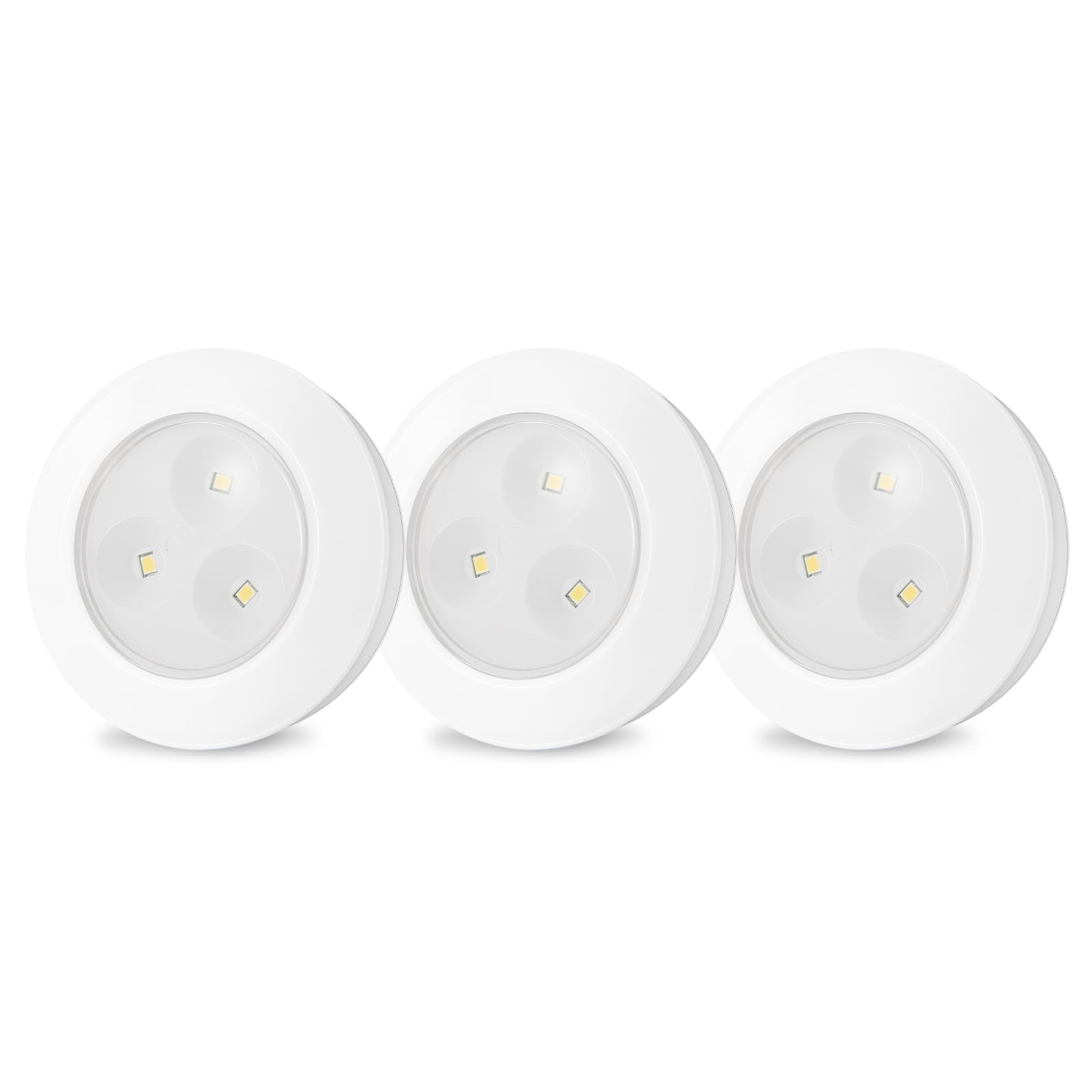 LUXSWAY LED Puck Light, Ultra-Thin Touch Light, Battery Operated, Tap Lights, 60 Lumens, Stick on Lights, Under Cabinet Lighting