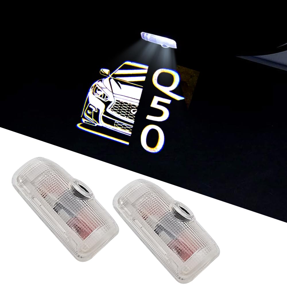 BuJinZeTui LED Car Door Logo Lights Projector for Infiniti Q50 (2008-2022) - Puddle Ghost Shadow Light Kit