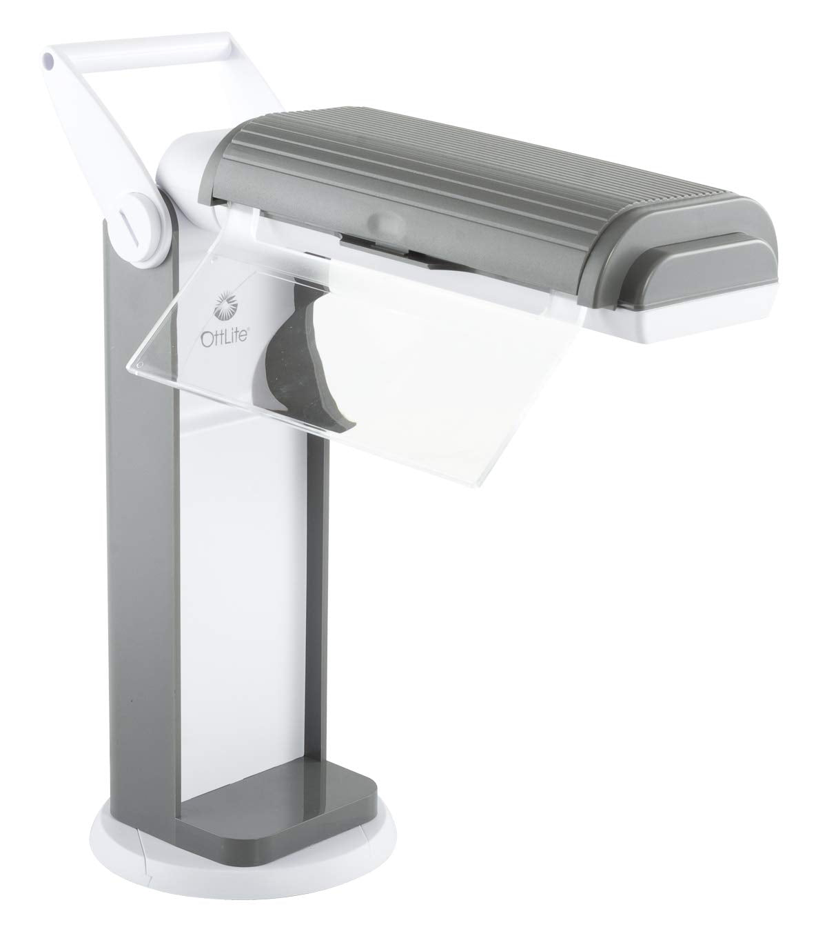 OttLite 13 Watt Magnifier Task Lamp with 2X Magnification and Swivel Base  Dark Gray
