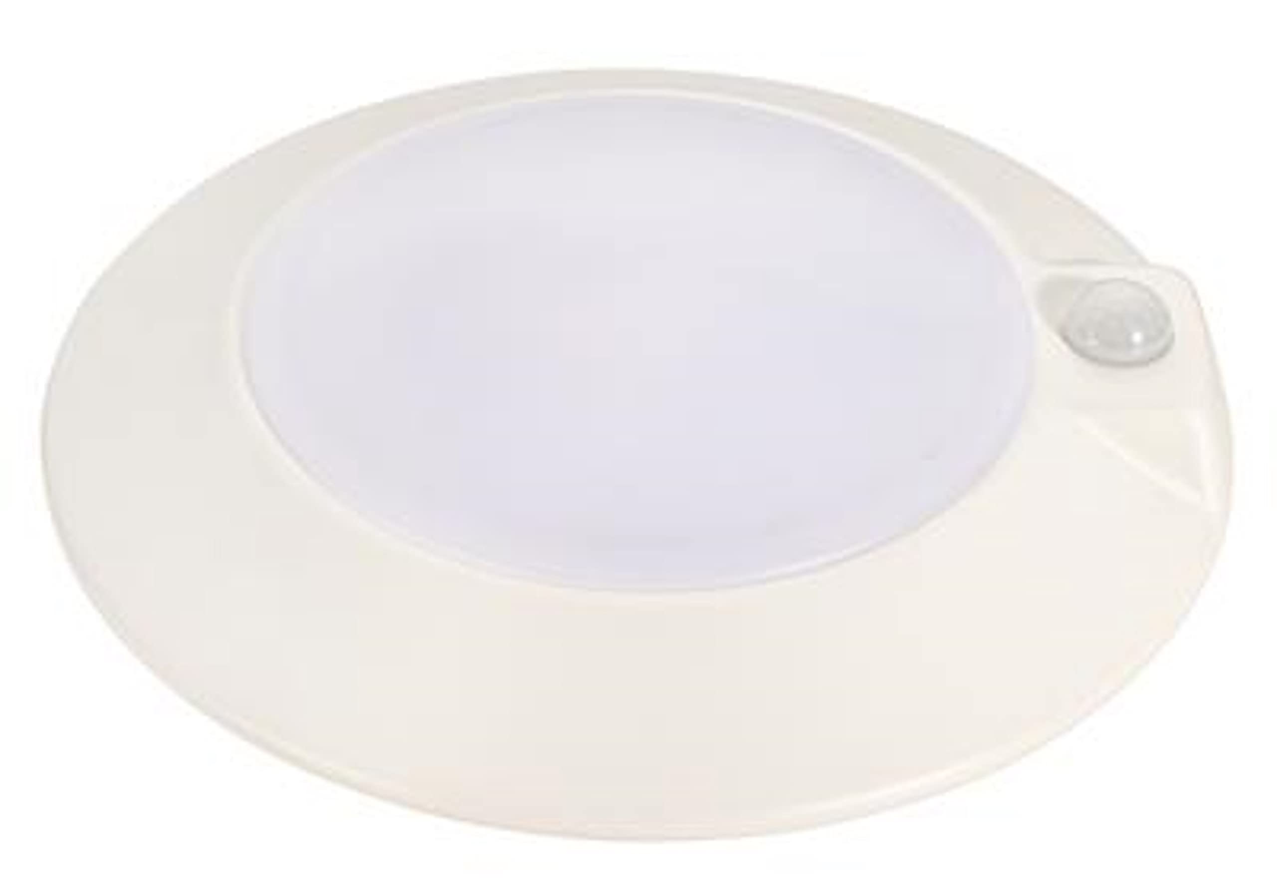Topaz LED Surface Mount Disk Light, 14W, Motion Sensor, 4000K, 6 Inch, White, Model SDL6-14W-40K-WH-MS