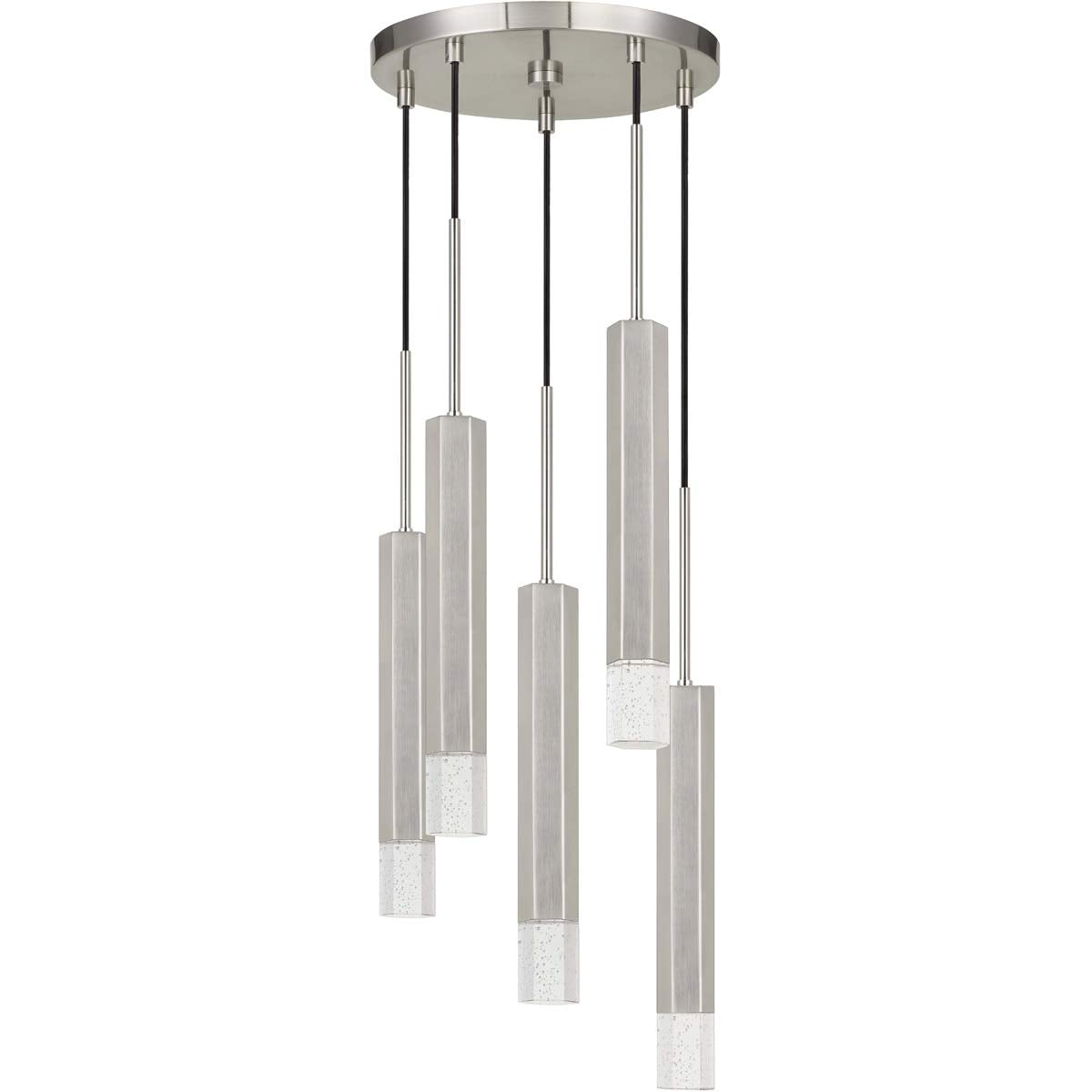 Cal Lighting FX-3723-5P-BS Transitional LED Pendant from Led Pendant Collection in Pewter, Nickel, Silver Finish, 12.50 inches