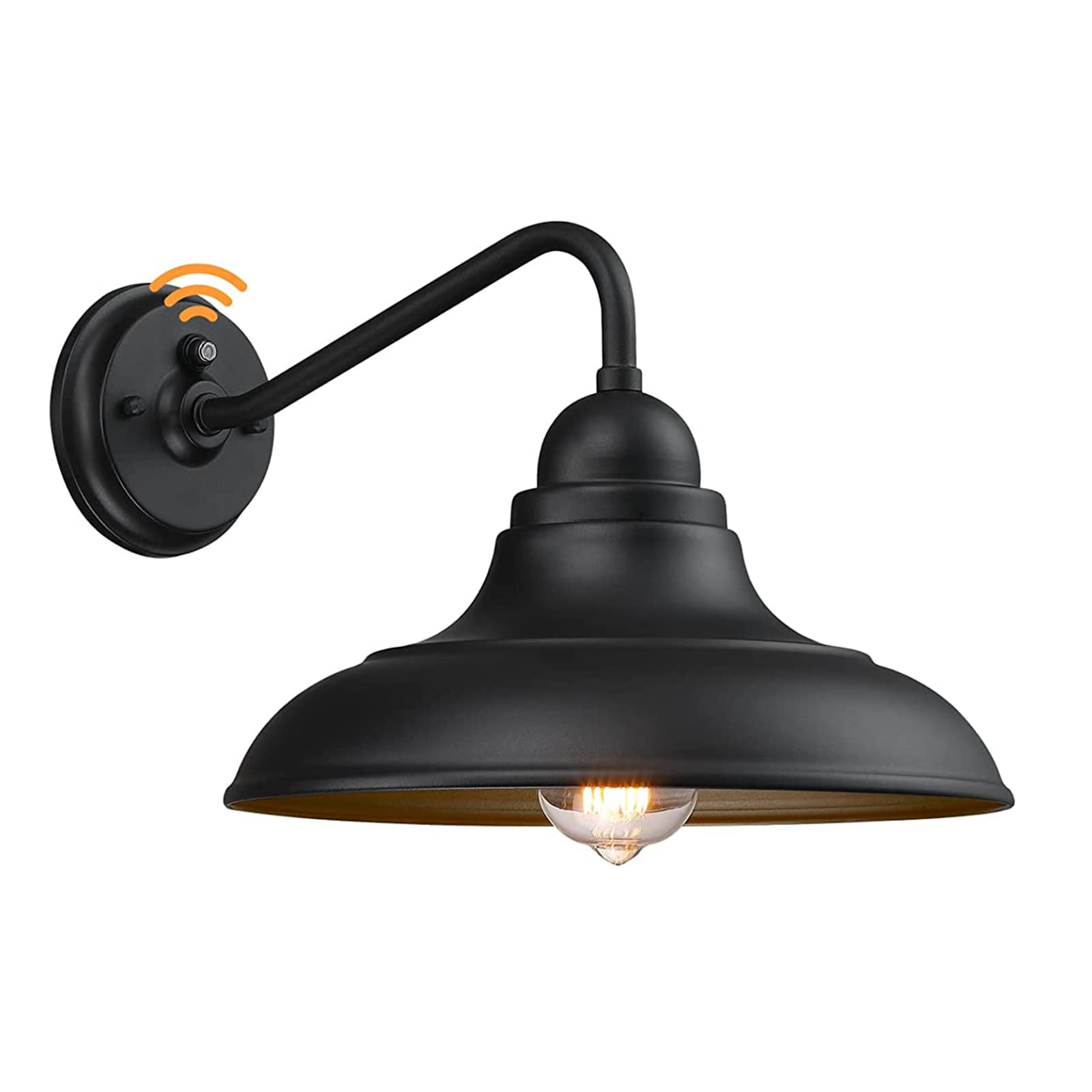PTRWOROA Outdoor Wall Sconce, 12in Dusk to Dawn Barn Light, Metal, 1 Pack