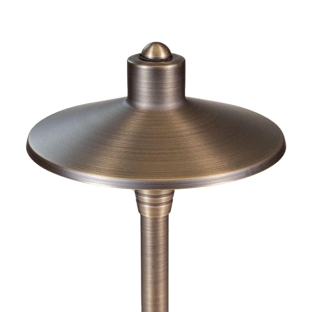 Lumen Logic G2 12V Brass Mini Path Light (15 Tall) With 3W 2700K Warm White G4 Led Bulb For Low Voltage Landscape Lighting On Outdoor Pathway  Walkway  Garden  Driveway Or Patio