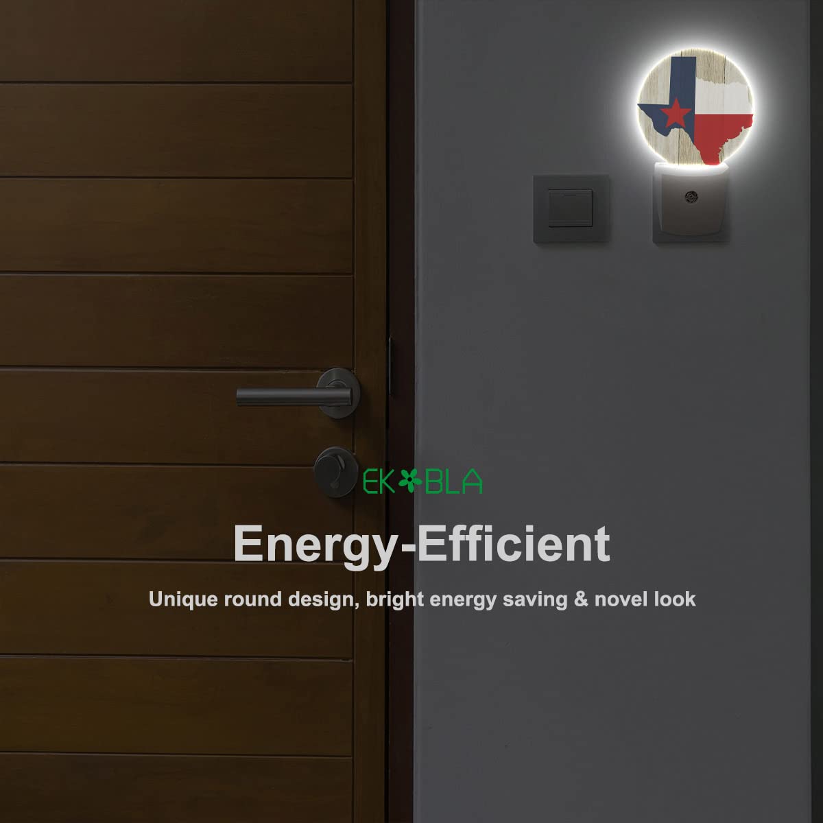 Ekobla Texas Flag Night Lights Plug Into Wall Texas State Rustic Night Light With Dusk To Dawn Sensor Led Round Lamp For Boys Gi