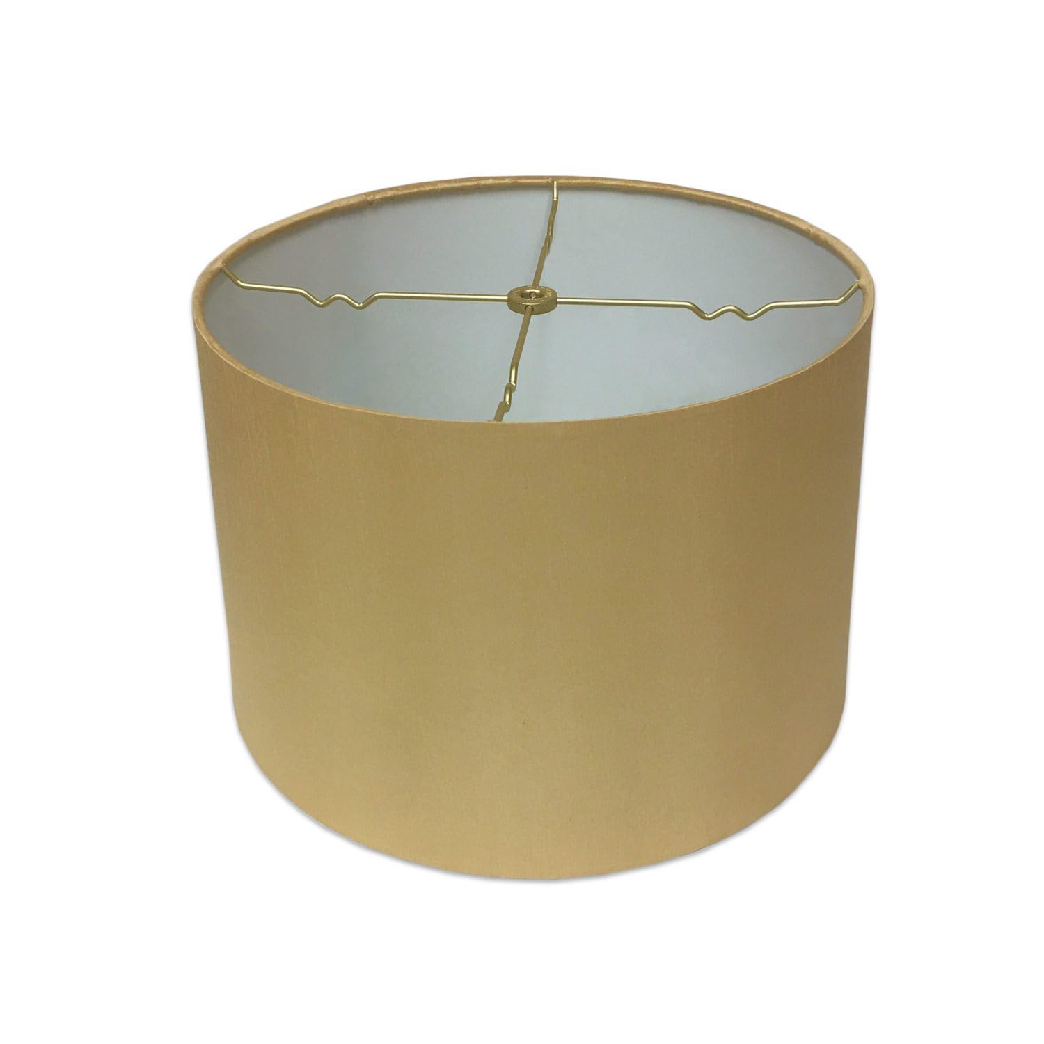 Royal Designs, Inc. Shallow Drum Lamp Shade, Fabric, 9 x 10 x 7, Antique Gold, Model HB-610-10AGL