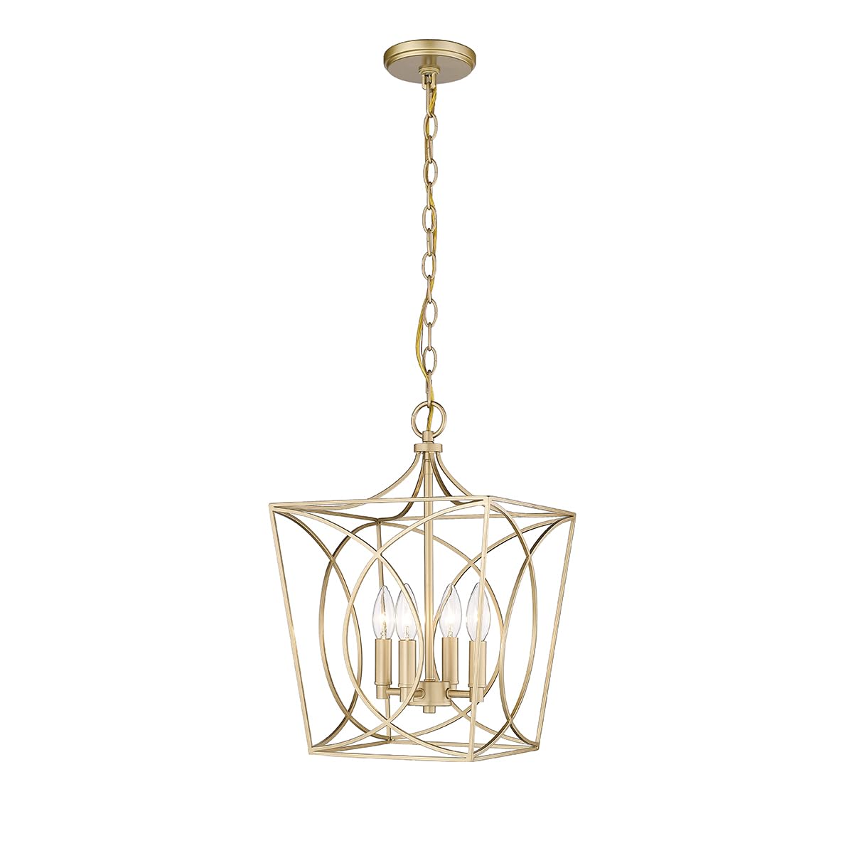 ML Lighting Tracy - 4 Light Pendant-16.3 Inches Tall and 12 Inches Wide-Painted Modern Gold Finish -Traditional Installation