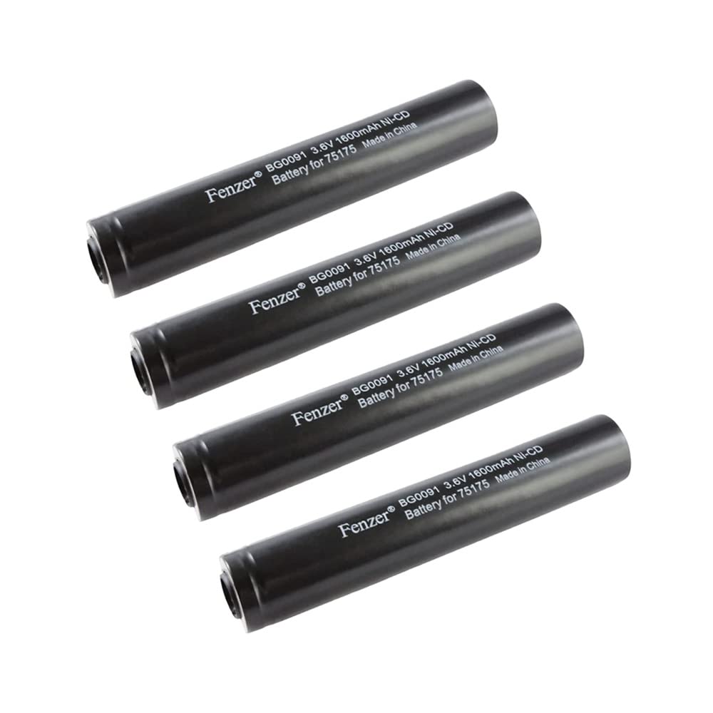Fenzer Rechargeable Flashlight Batteries, 4 Pack, Cadmium, Black, Model 4 bg0091-w8