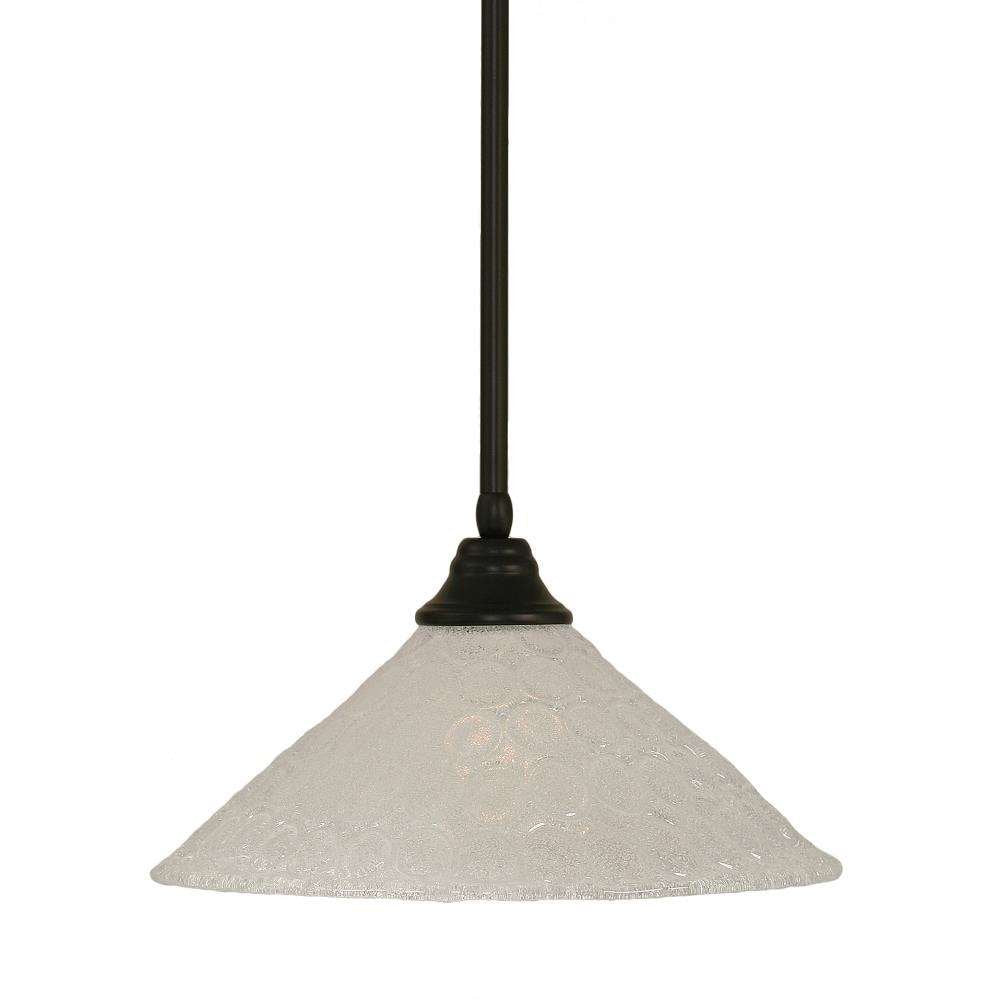 Toltec Lighting 26-Mb-411 Stem Pendant With Hang Straight Swivel With 16&quot; Italian Bubble Glass, Matte Black Finish