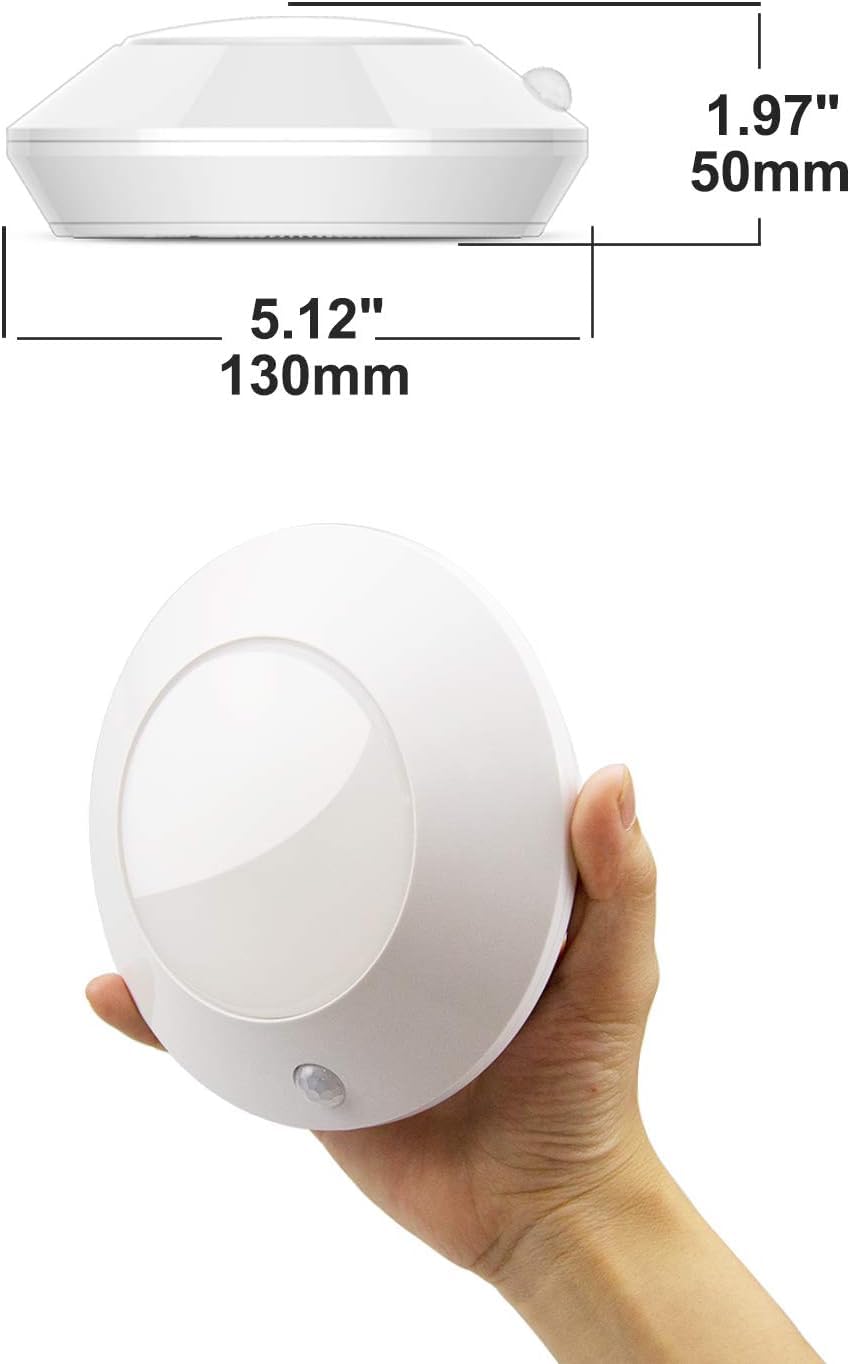 BIGLIGHT Wireless Motion Sensor LED Ceiling Light, 250 Lumens, 5 Inch, Warm White, Model B51M-1UK, 1 Pack