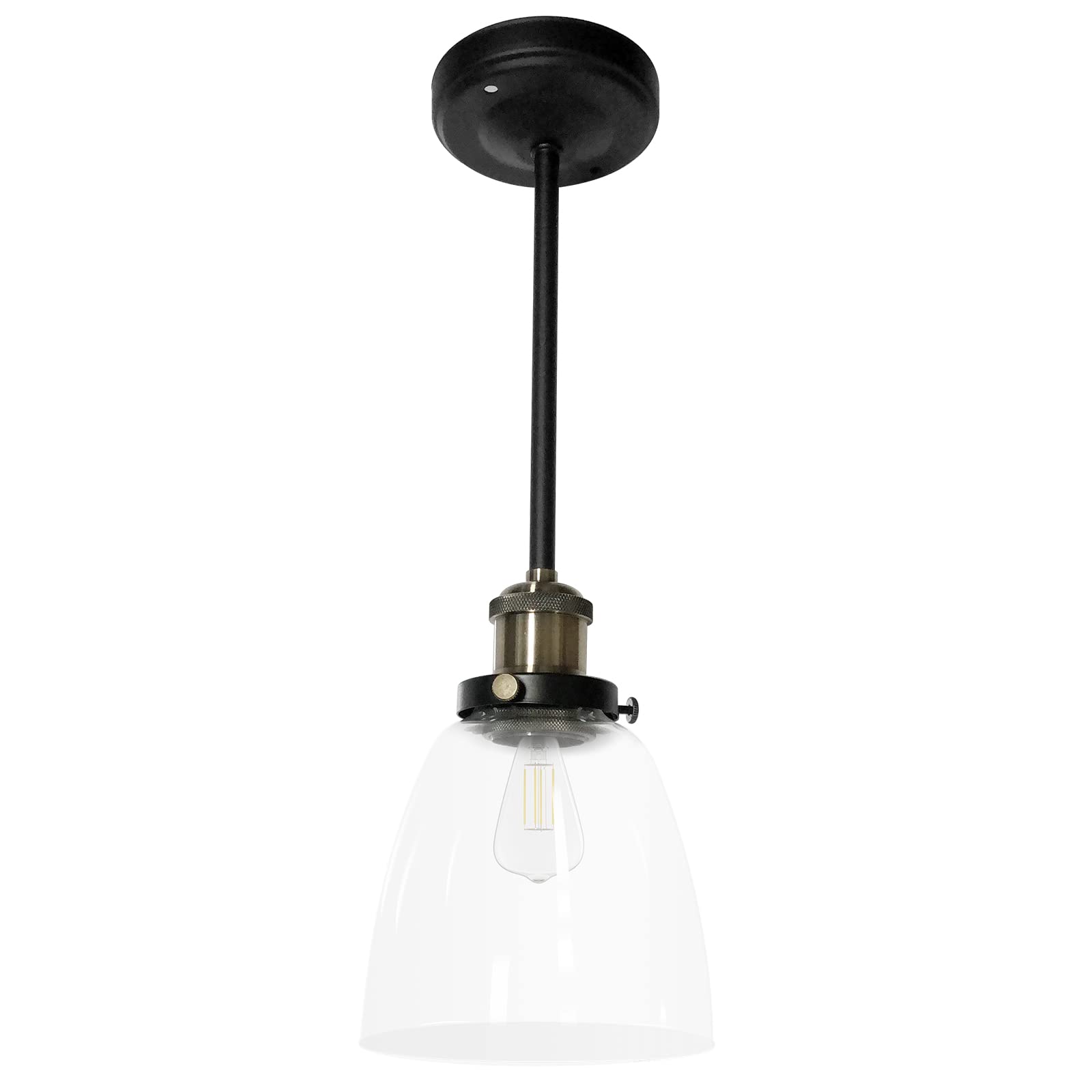 Dream lighting RV Interior Pendant Light Fixture 12v Ceiling Lamp with LED Edison Bulb for Camper Trailer Kitchen Island Dining Room - Matte Black  3500K  No Switch