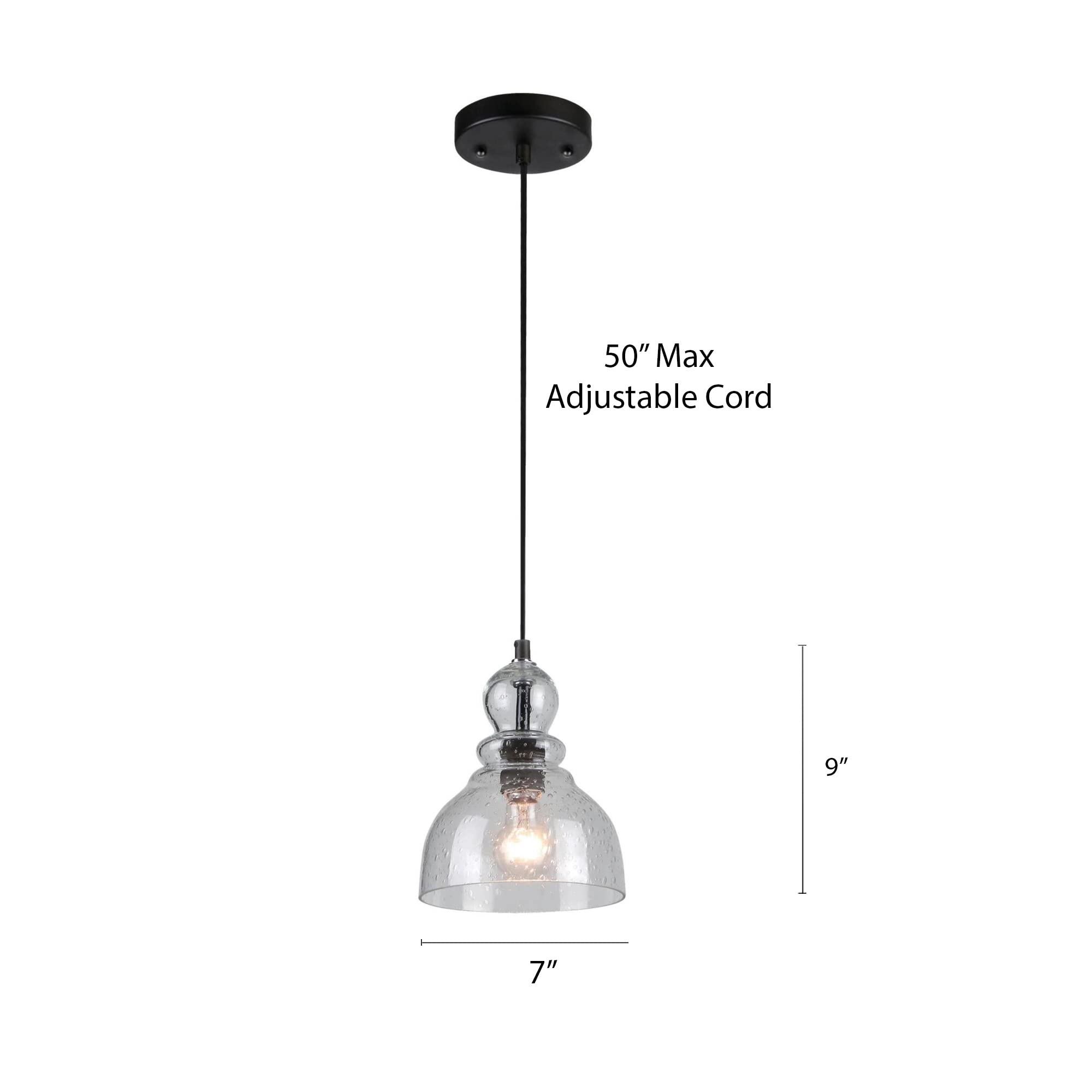 Westinghouse Fiona Pendant Light, 1-Light, Oil Rubbed Bronze, Glass, Model 6100800