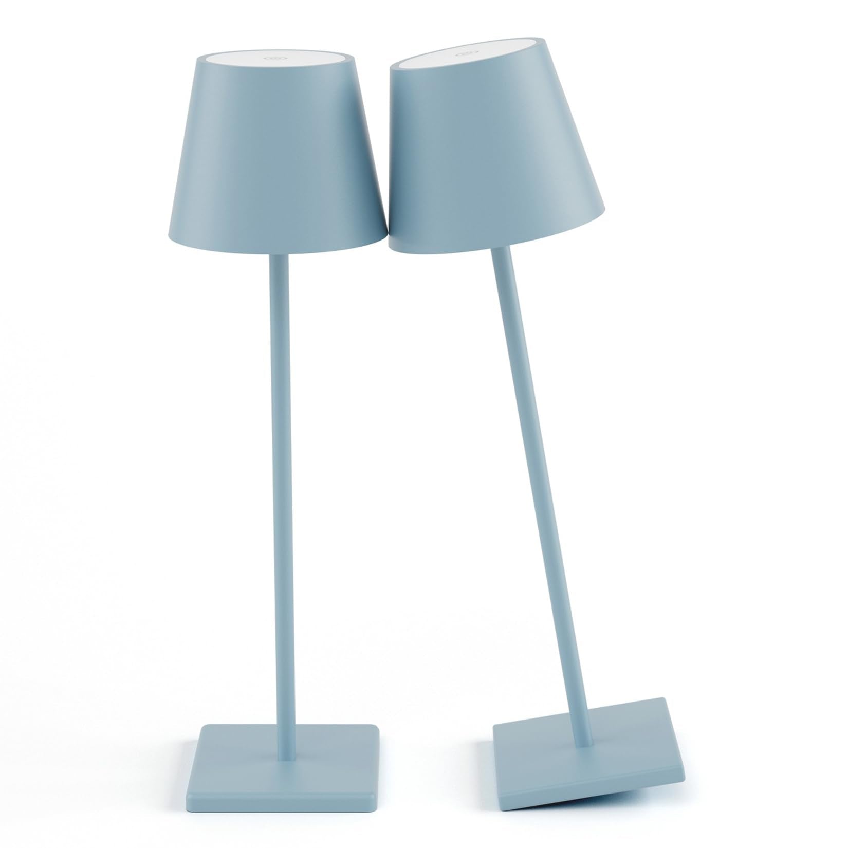 Aoceley 2-Pack Rechargeable Led Table Lamp, Waterproof & Dimmable, Blue For Indoor/Outdoor Use