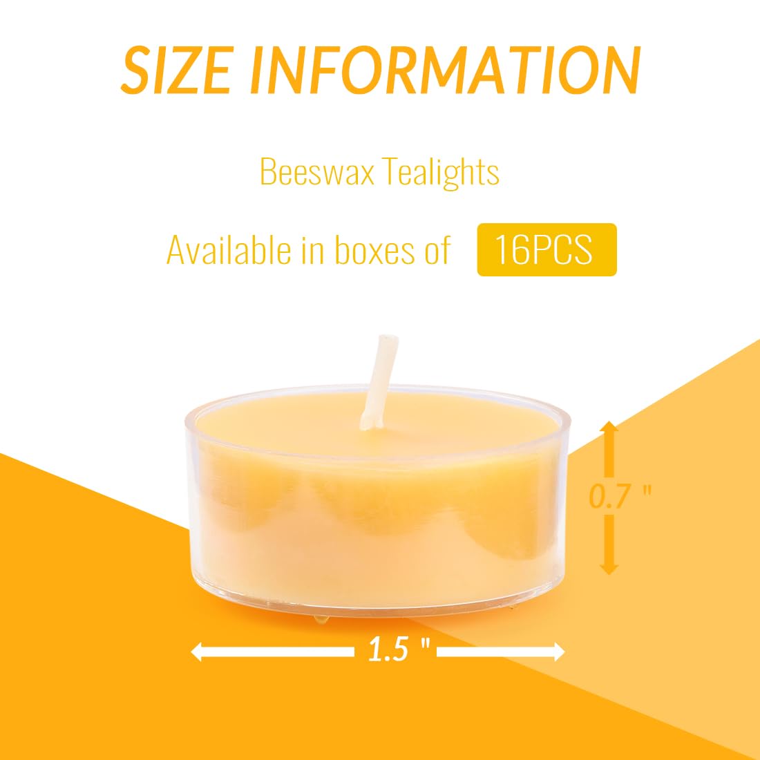 JONERAY 16 Packs Beeswax Tealight Candles,4 Hour Extended Burn Time,Natural Unscented Beeswax Candles in Clear Cup for Home Deco
