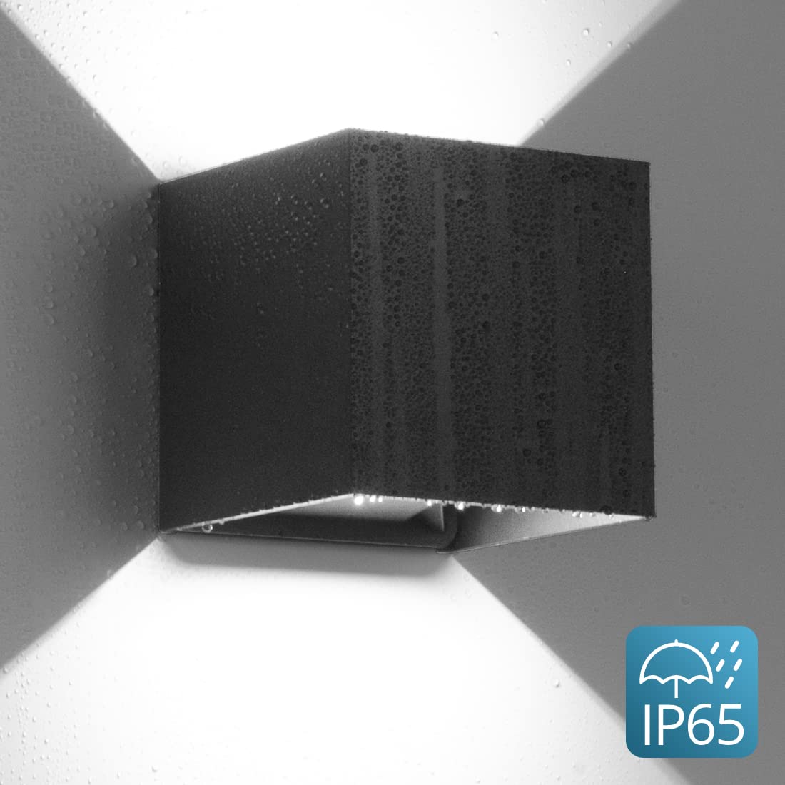 Biritalo 20W Led Up/Down Outdoor Wall Lights, Waterproof Black Aluminum, 6500K, 2 Pack