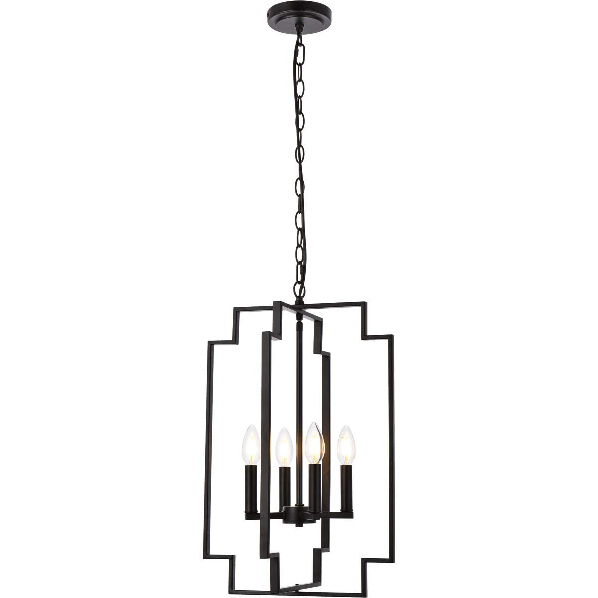 Living District Indoor Modern Home Decorative Bright Ceiling Rosenfeld 4 Lights Pendant in Black