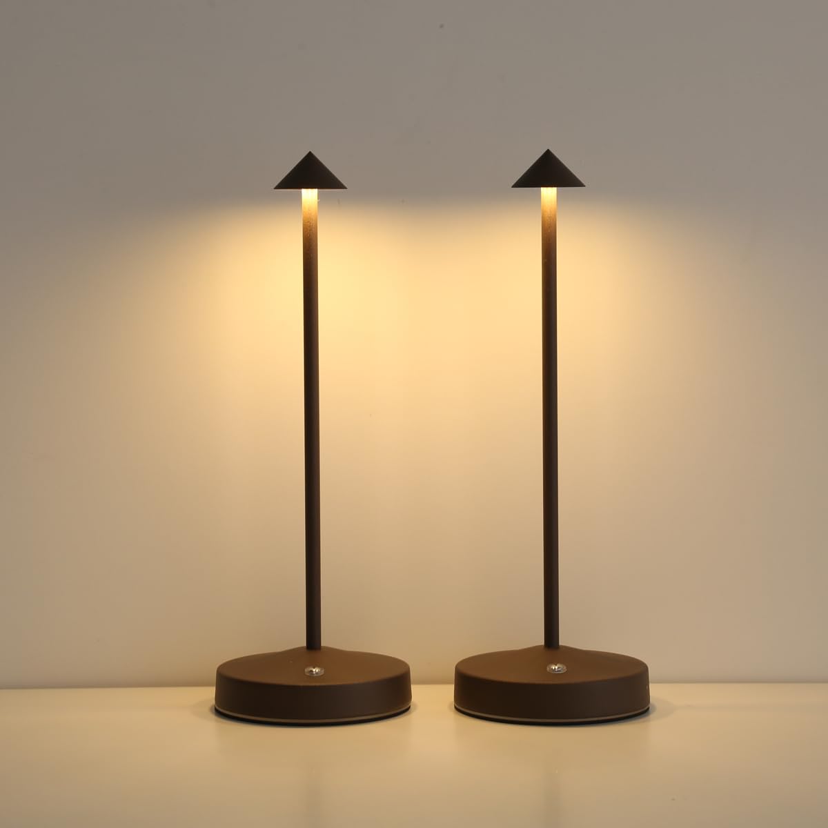 maglaw Rechargeable Cordless Table Lamp, 3000mAh, LED, Dimmable, 2 Pack, Rust, Model BL0010-2R