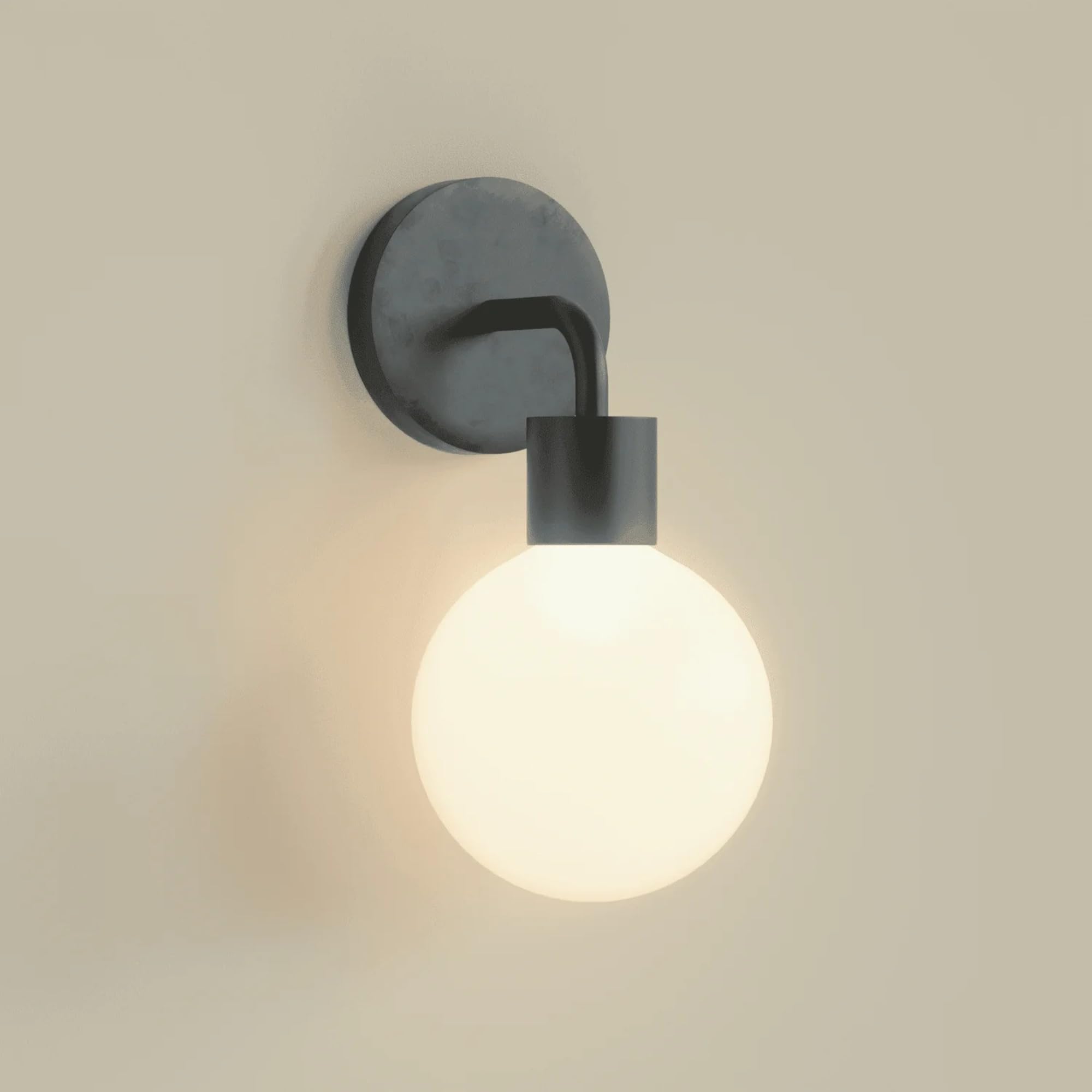 Poplight Wireless Wall Sconce (Shark Tank) Rechargeable & Dimmable LED Light w/App Control & Damage-Free Install  Moveable Modern Ambient Lighting for Elegant Home & Bedroom Decor | Matte Black