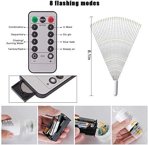 Kikilive Firework Lights,10 Pack Led Copper Wire Fireworks Lights Fairy Lights Christmas Hanging Dimmable String 8 Modes Waterpr