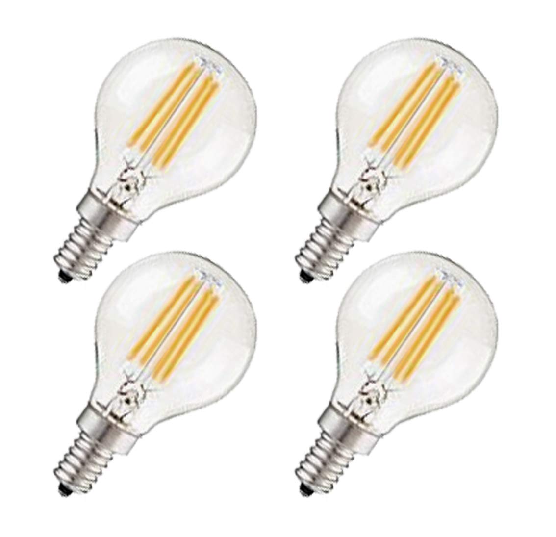 CTKcom G45 4W E14 Base Candelabra LED Bulbs Dimmable(4 Pack)-Vintage Edison LED Bulb 40W Equivalent 2700K Warm White Lamp for Home Pendant Lights Sconces Antique Light Fixtures 110V~130V AC