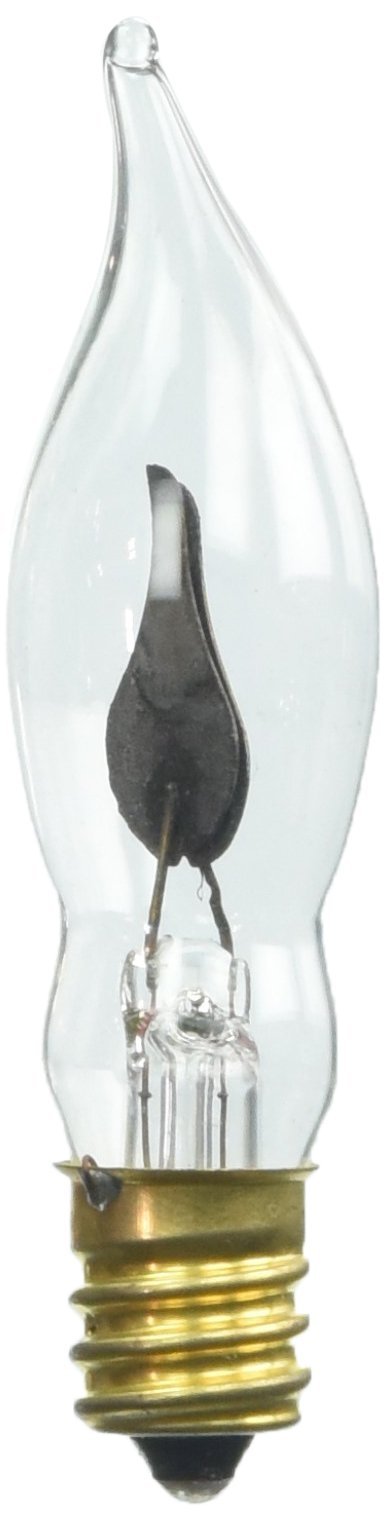 Bulbrite Incandescent CA5 Light Bulb, 3 Watt, Clear, E12 Candelabra Screw Base, Copper Material
