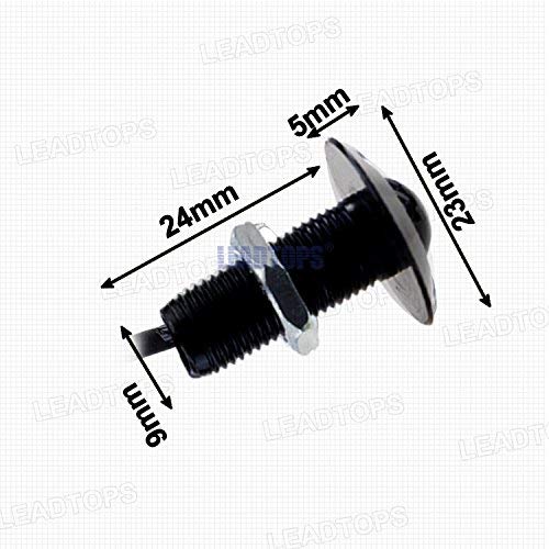 LEADTOPS Eagle Eye LED Lights, 10-pack, 12V Ultra Thin, Aluminum, Black, Red Color for Car and Motorcycle