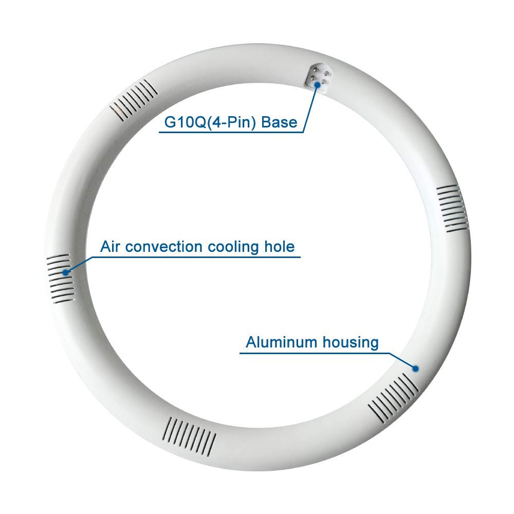 Iledlight T9 Led Circline Bulb 12&quot; 2700Lm Soft White 4000K Replacement For 32W Flu