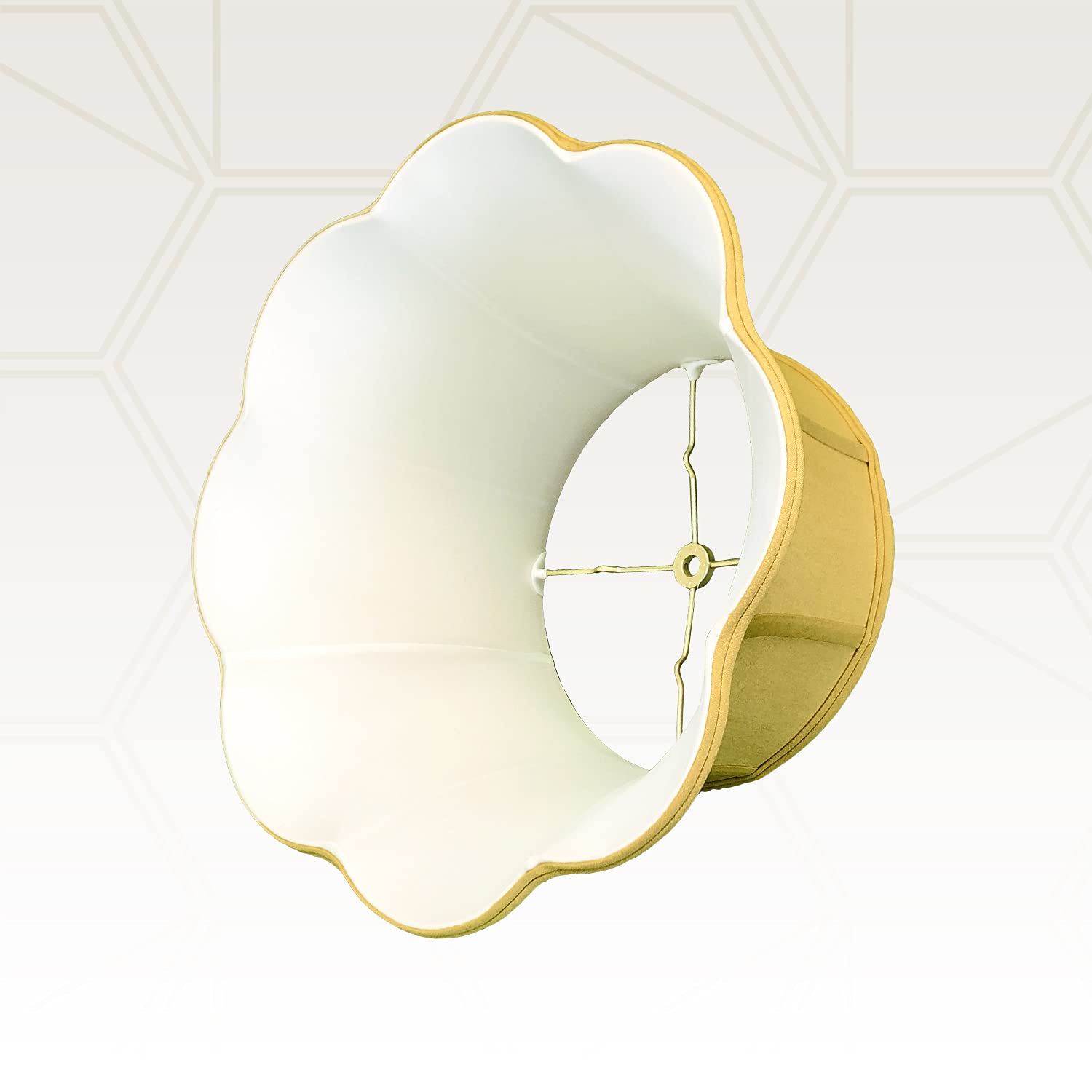 Royal Designs 6-Way Out Scallop Bell Lamp Shade, Antique Gold, 13 x 19 x 11.25, Metal, Model BS-722-19AGL