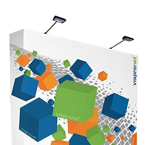 Vispronet Trade Show Lights - 150W Halogen Spotlights Set of 4, Black - Portable Lighting for Booths and Vendor Events