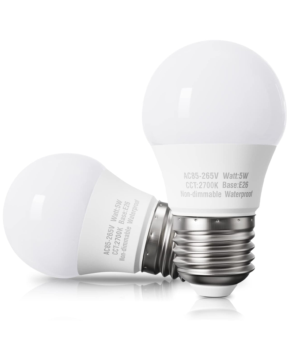 Warm White A15 Appliance Light Bulb, 40W Equivalent, 120V, 2700K, E26 Medium Base, Led Light Bulbs For Refrigerator, Fridge, Fre