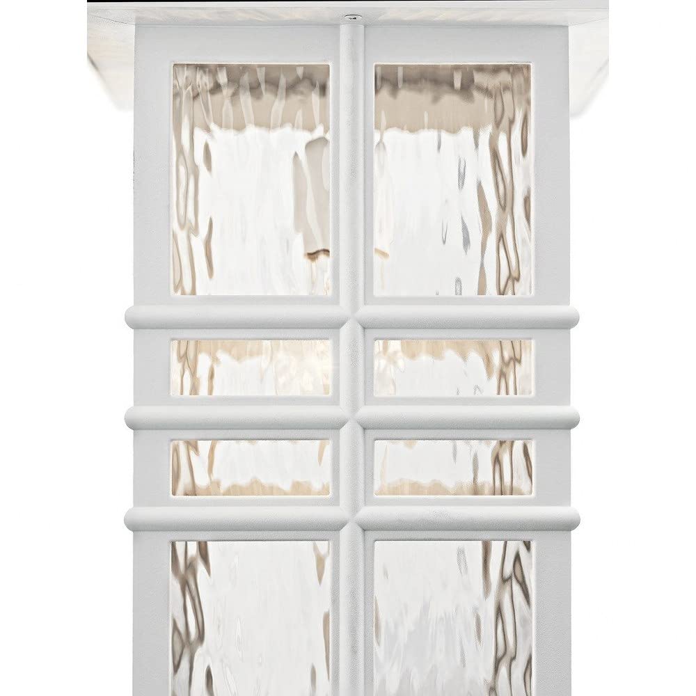 Kichler Beacon Square 17.5'' 1 Light Outdoor Wall Light With Clear Hammered Glass In White