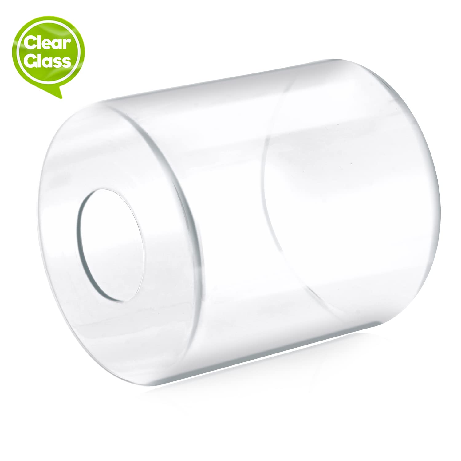 Hghyjrxfkl 1 Pack Clear Glass Lamp Shade, With 1-5/8'' Fitter Opening, Cylinder Glass Lamp Shade Replacement For Table Lamps,Wal